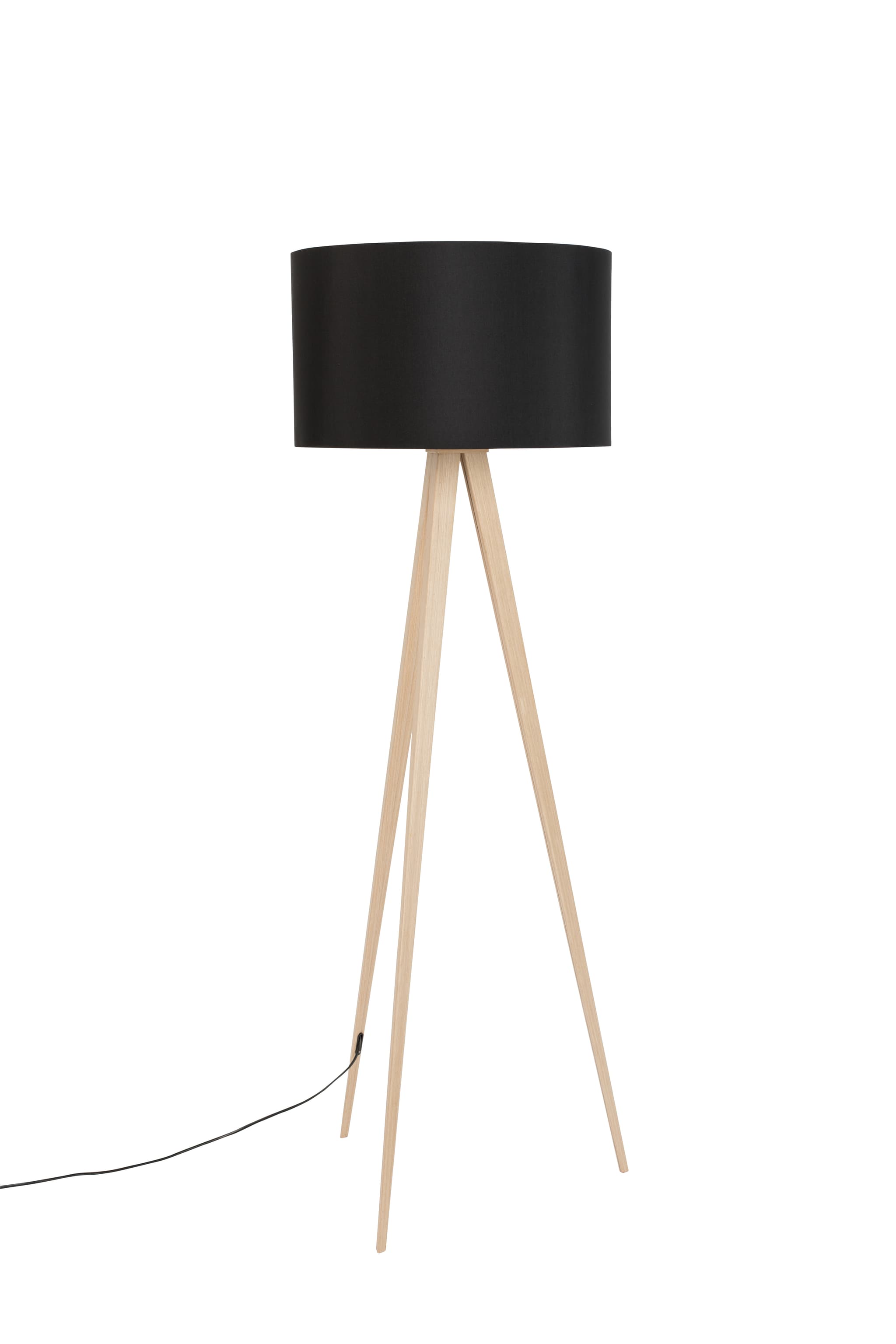ZUIVER Stativ golvlampa - svart och naturligt trä