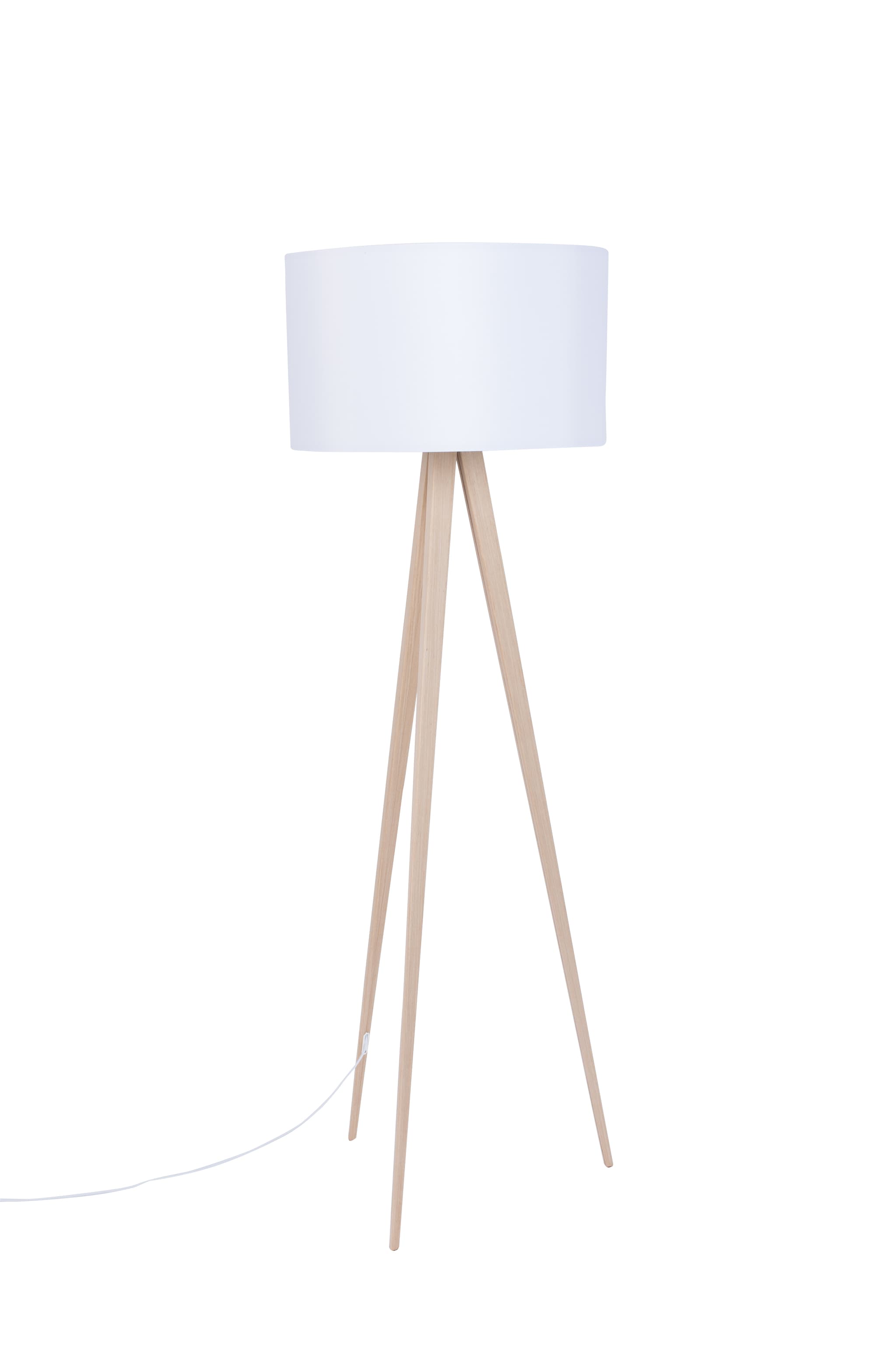 ZUIVER Stativ golvlampa - vit och naturligt trä