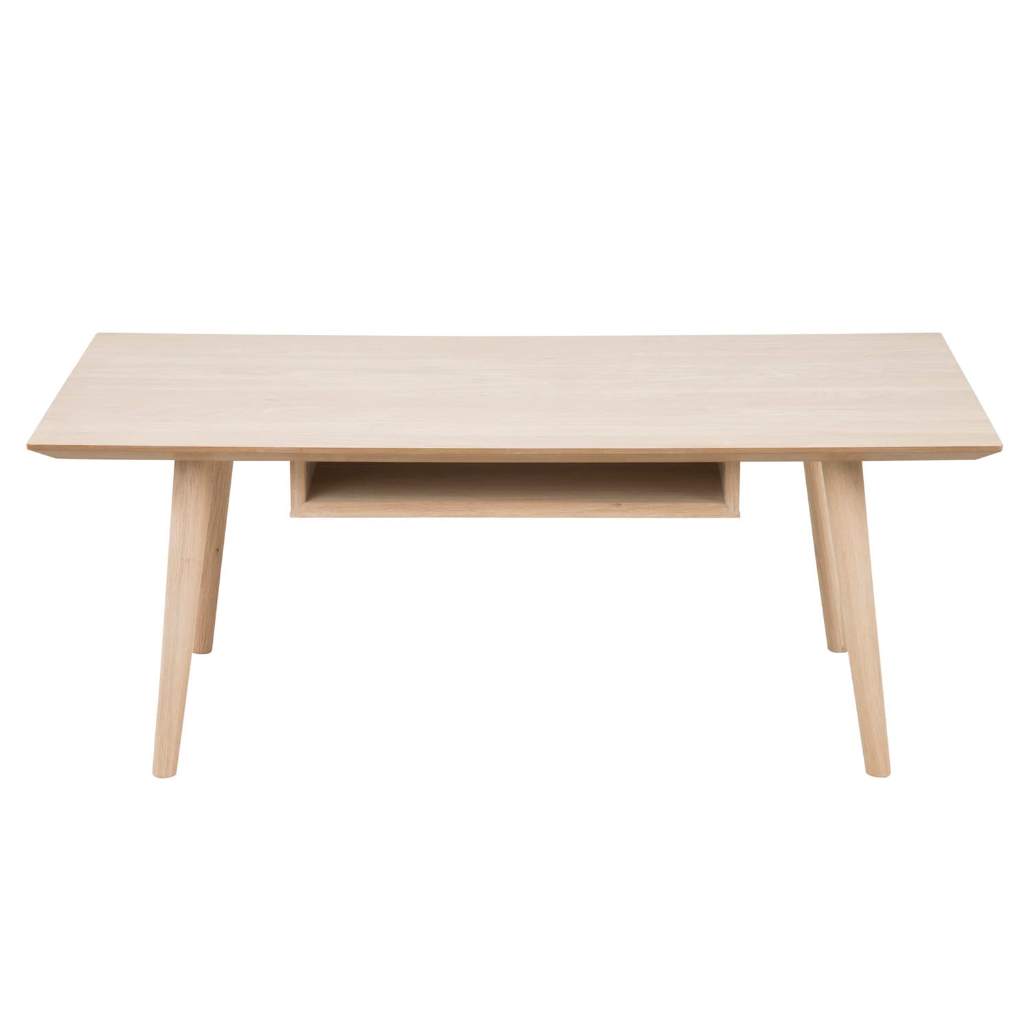 ACT NORDIC Century Soffbord, med Hylla - Vitpigmenterad Ekfanér och Ek (115 x 60 cm)