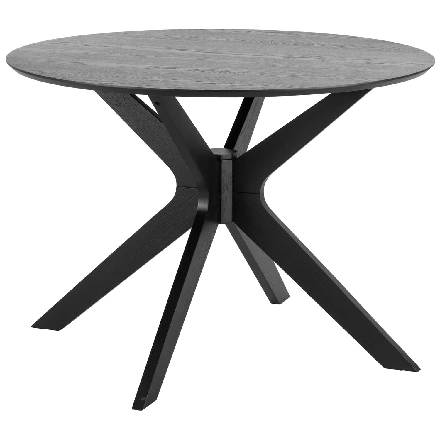 ACT NORDIC Duncan Matbord - Svart Ekfanér och Björk (Ø 105 cm)