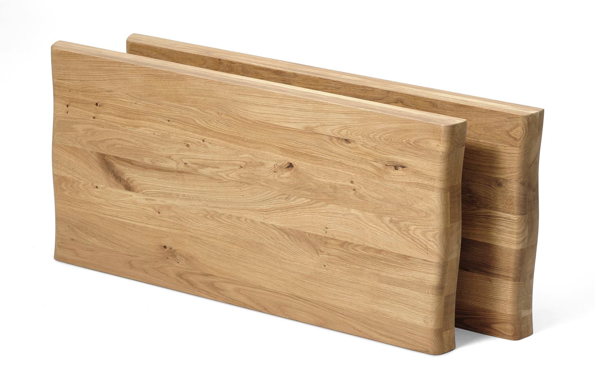 Atlantisk tilläggsplatta med vågig kant 60 mm, rektangulär - naturlig ek (100x50) (set om 2)