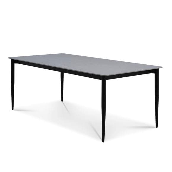 Arctic Classic matbord, rektangulärt - grå keramik och svart metall (100x220)