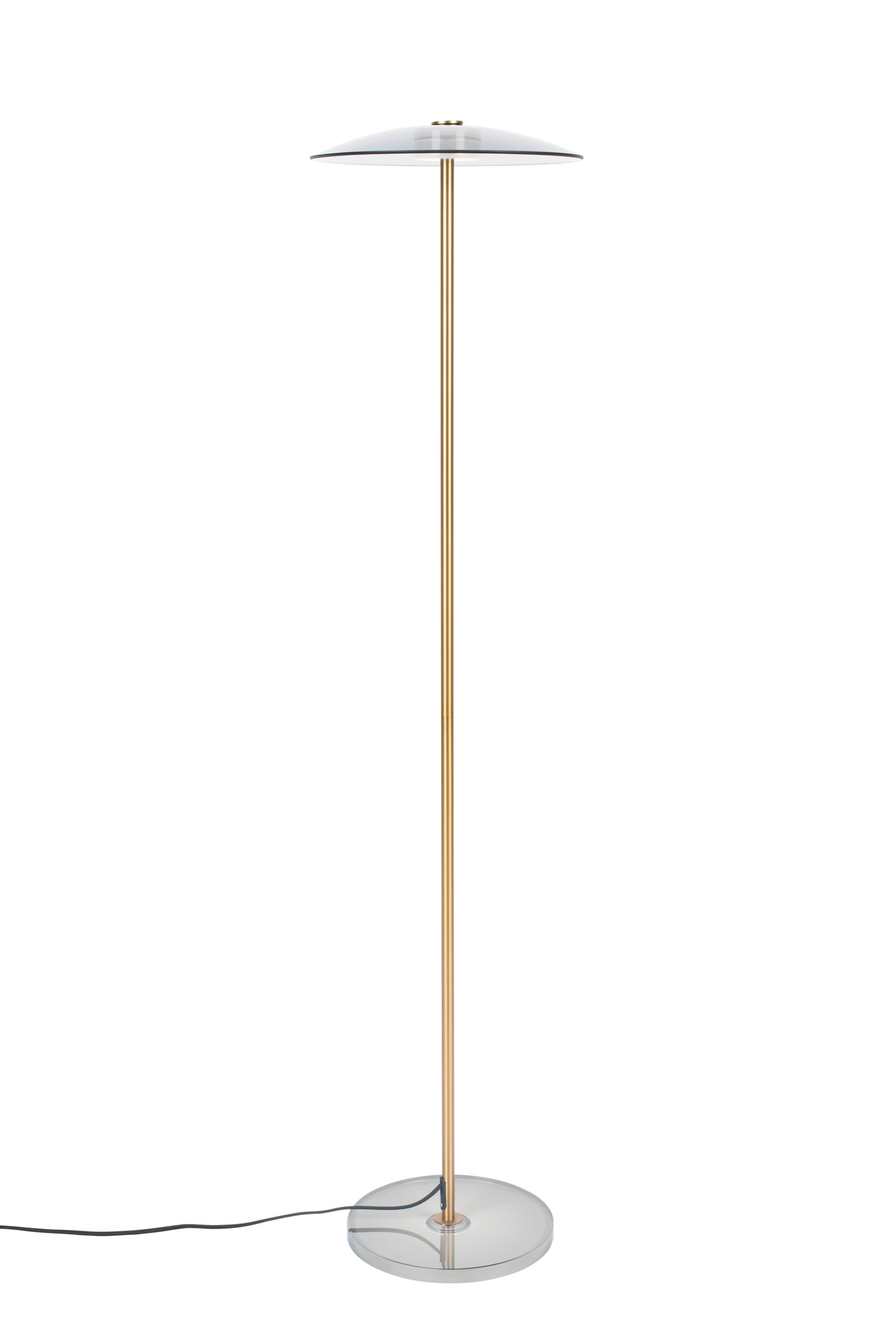 ZUIVER Float golvlampa - glas och guldjärn