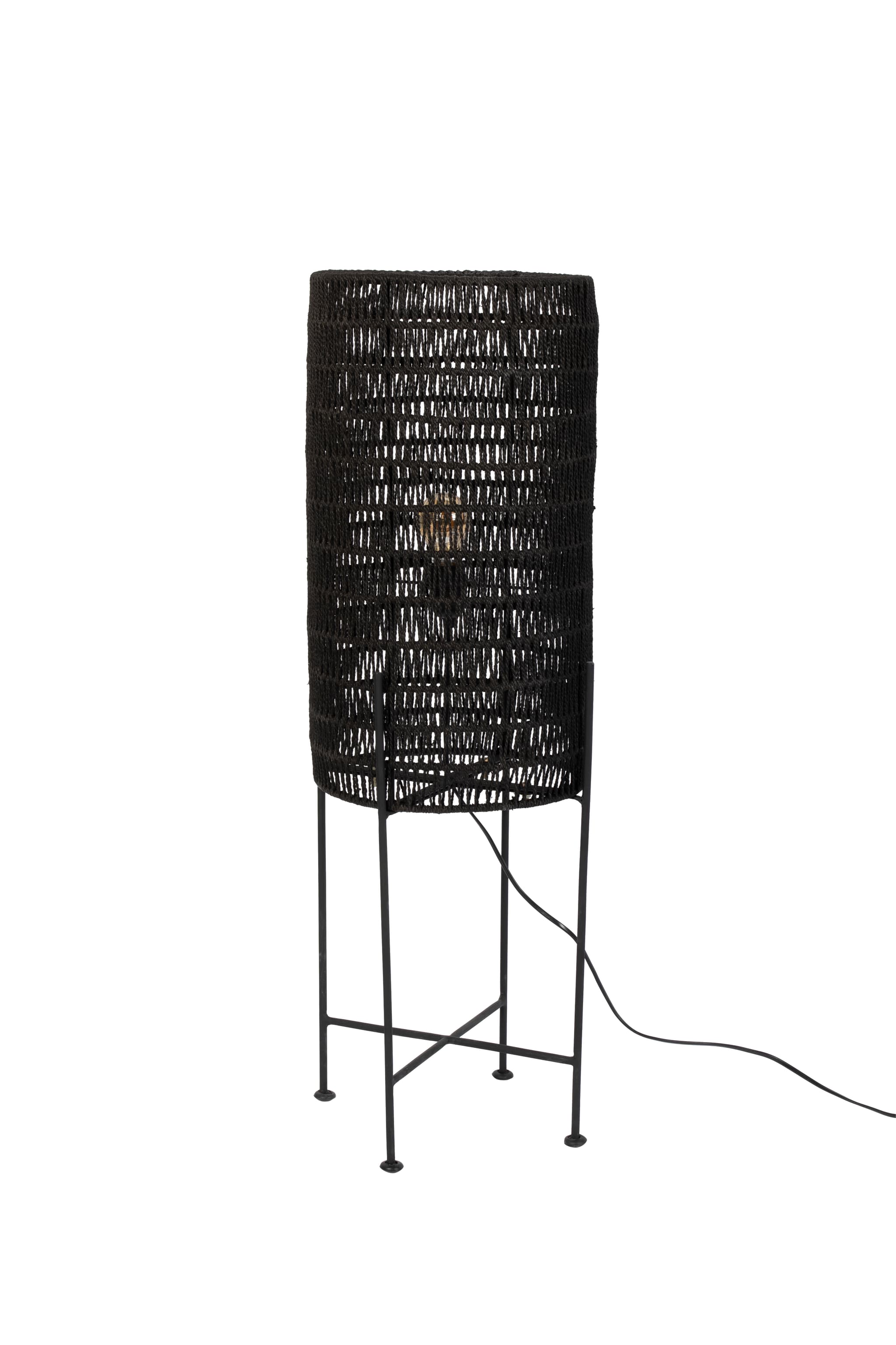 DUTCHBONE Kari golvlampa - svart jute och järn