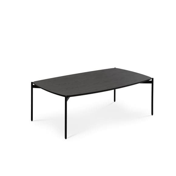 Malta soffbord, rektangulärt - svart askfaner och svart metall (120x70xH:42)
