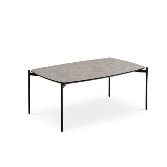 Malta soffbord, rektangulärt - beige terrazzo HPL och svart metall (120x70xH:50)