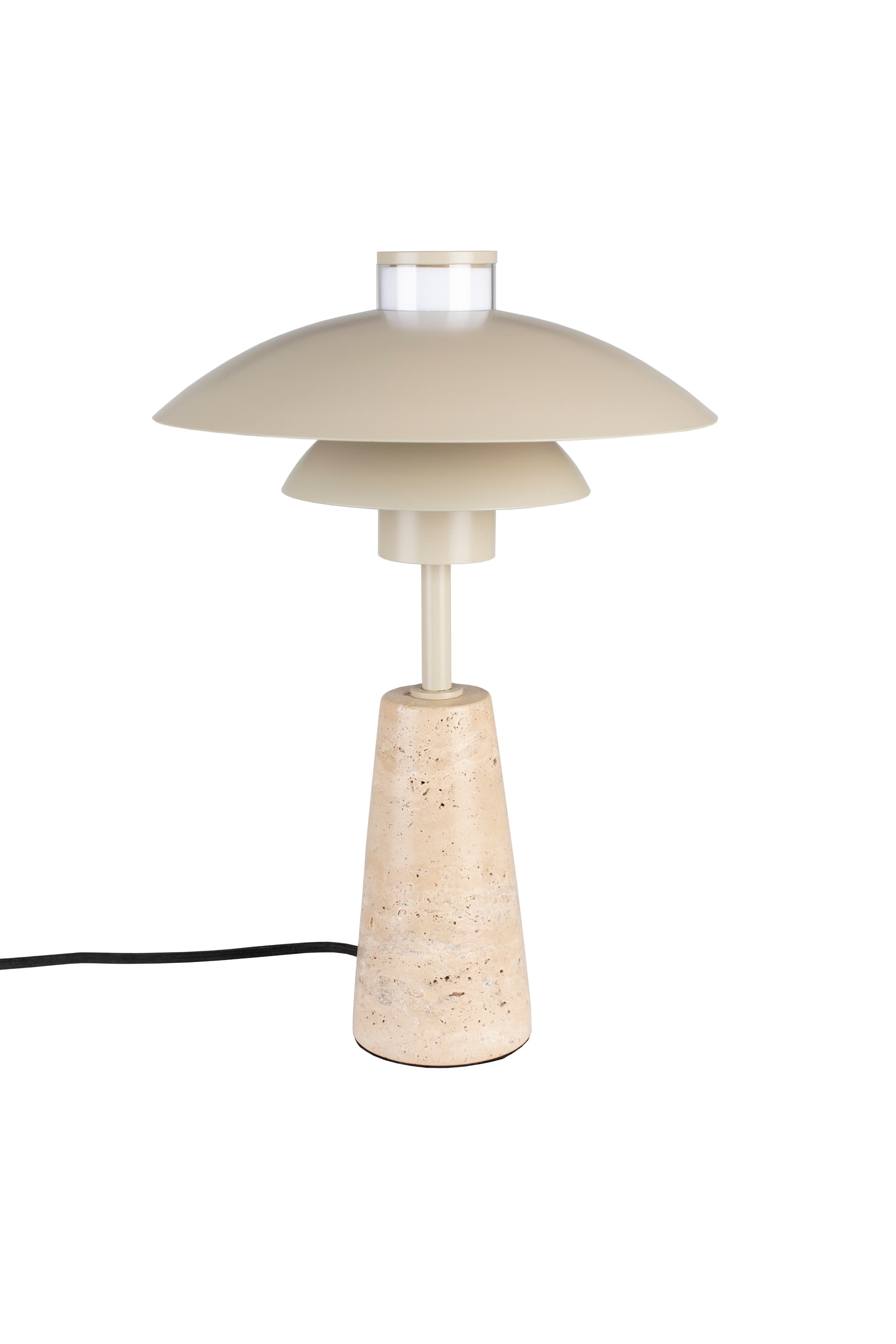 ZUIVER Cole bordslampa - beige metall och beige travertin
