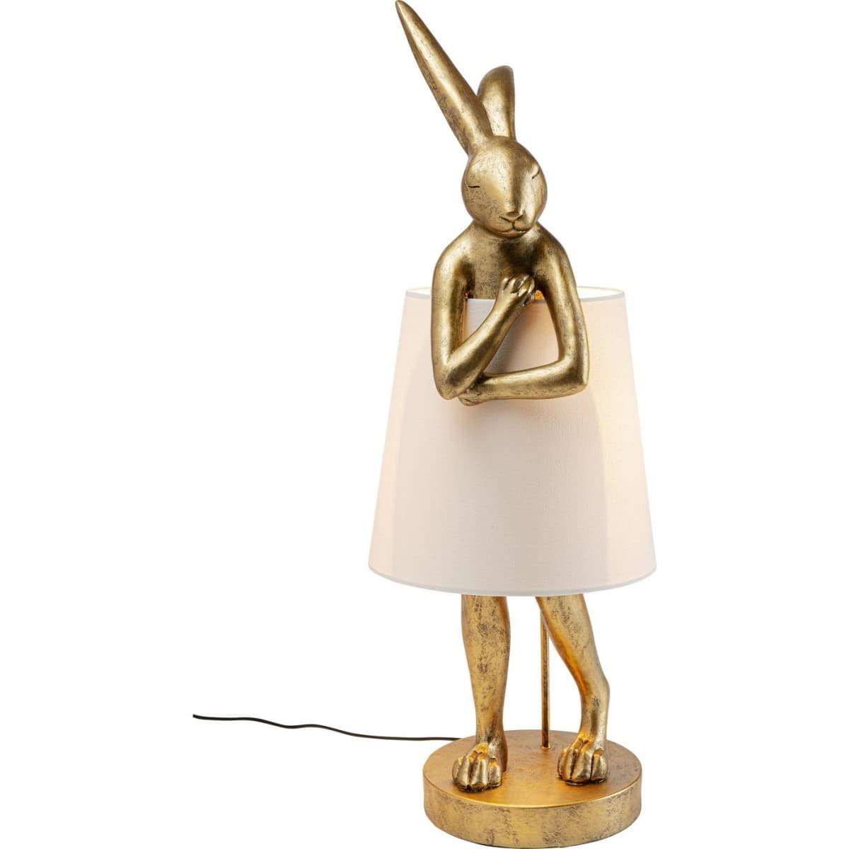 KARE DESIGN Animal Rabbit Guld Bordslampa - Bomull och Guld Polyresin (H: 88cm)