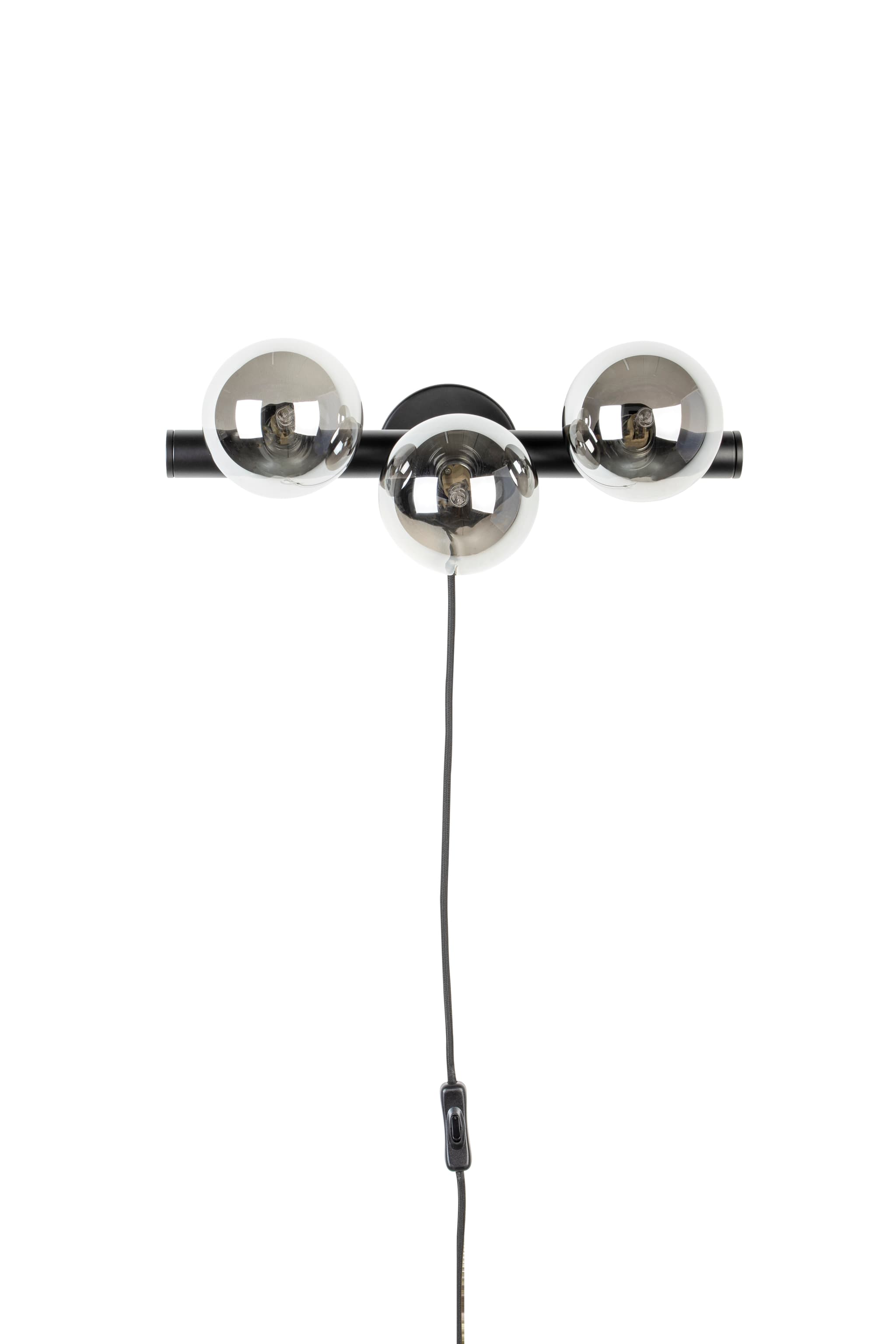 WHITE LABEL LIVING Monica Smoke vägglampa - rökfärgat glas och svart