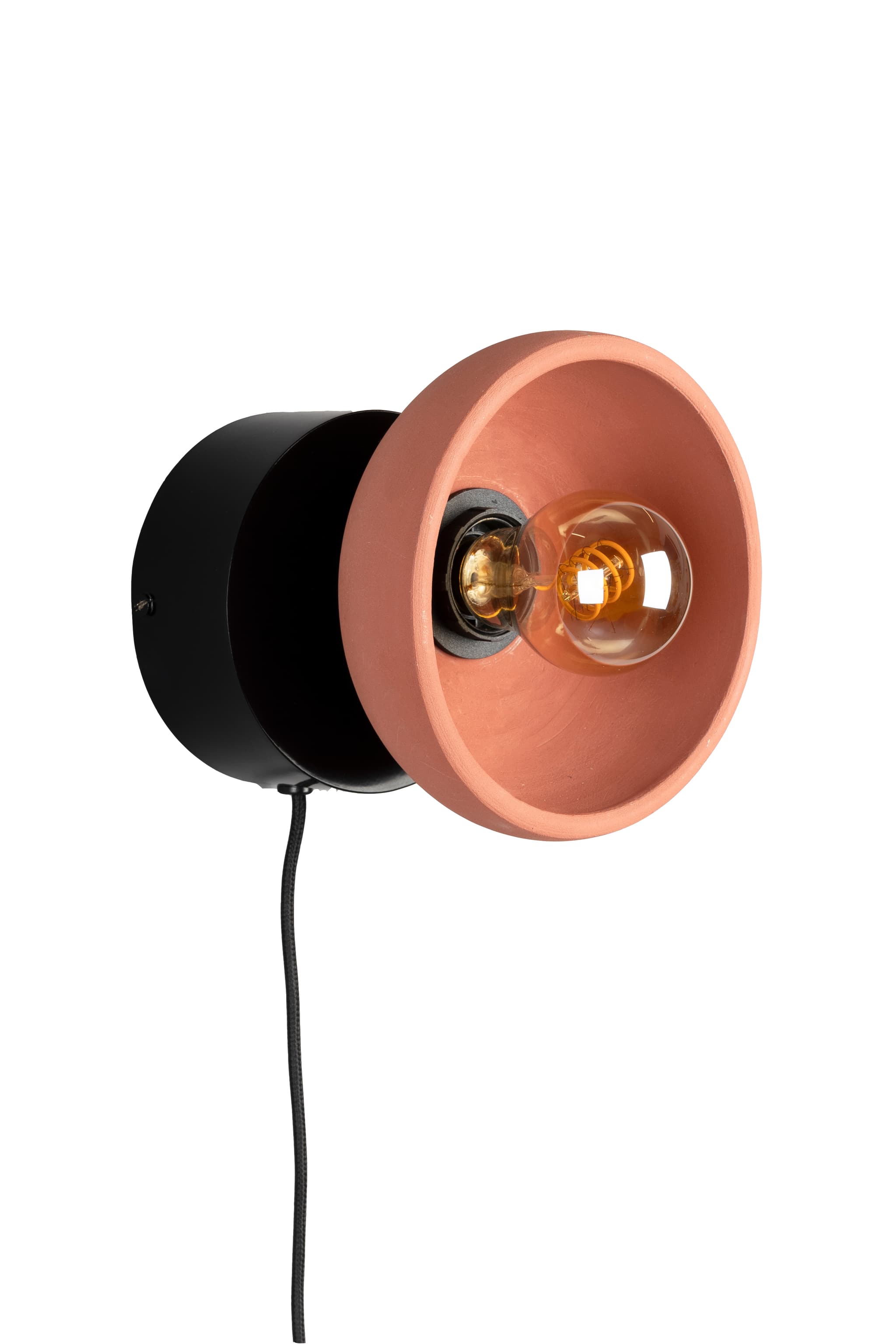 DUTCHBONE Zahra vägglampa - terrakotta och svart metall