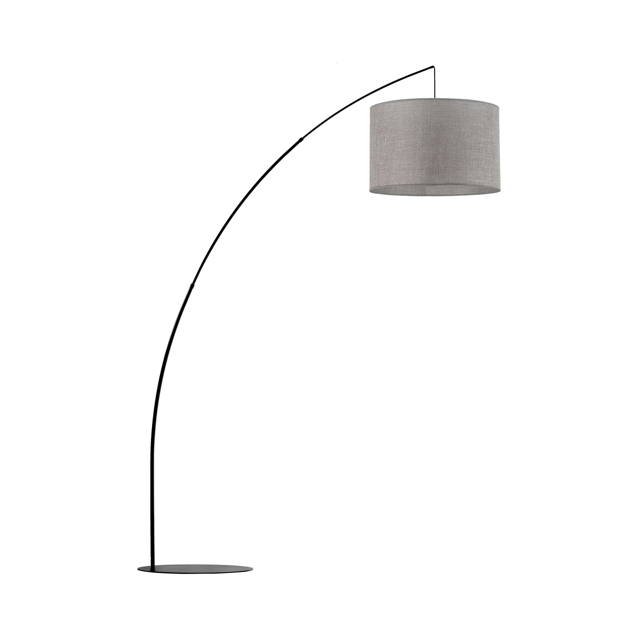 TK Moby golvlampa - grått tyg och svart metall