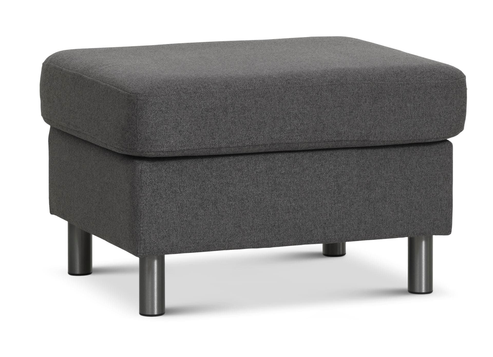 Wendy-puff, rektangulär - antracitgrå polyesterväv och borstad aluminium (85x72)