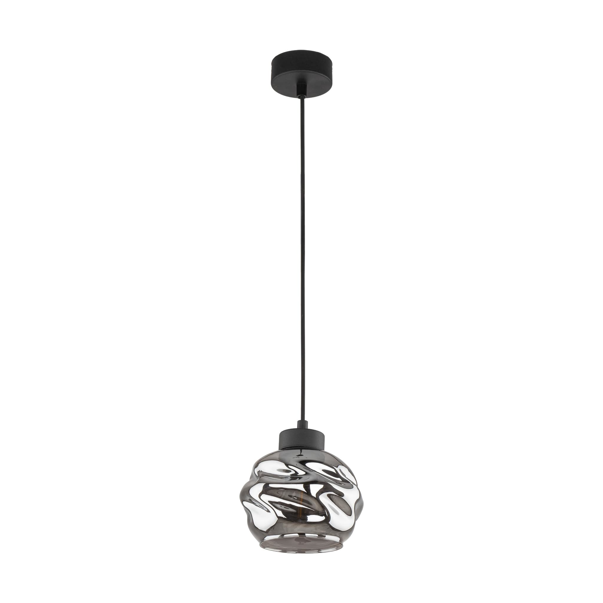 TK Zulia taklampa - glas och svart metall