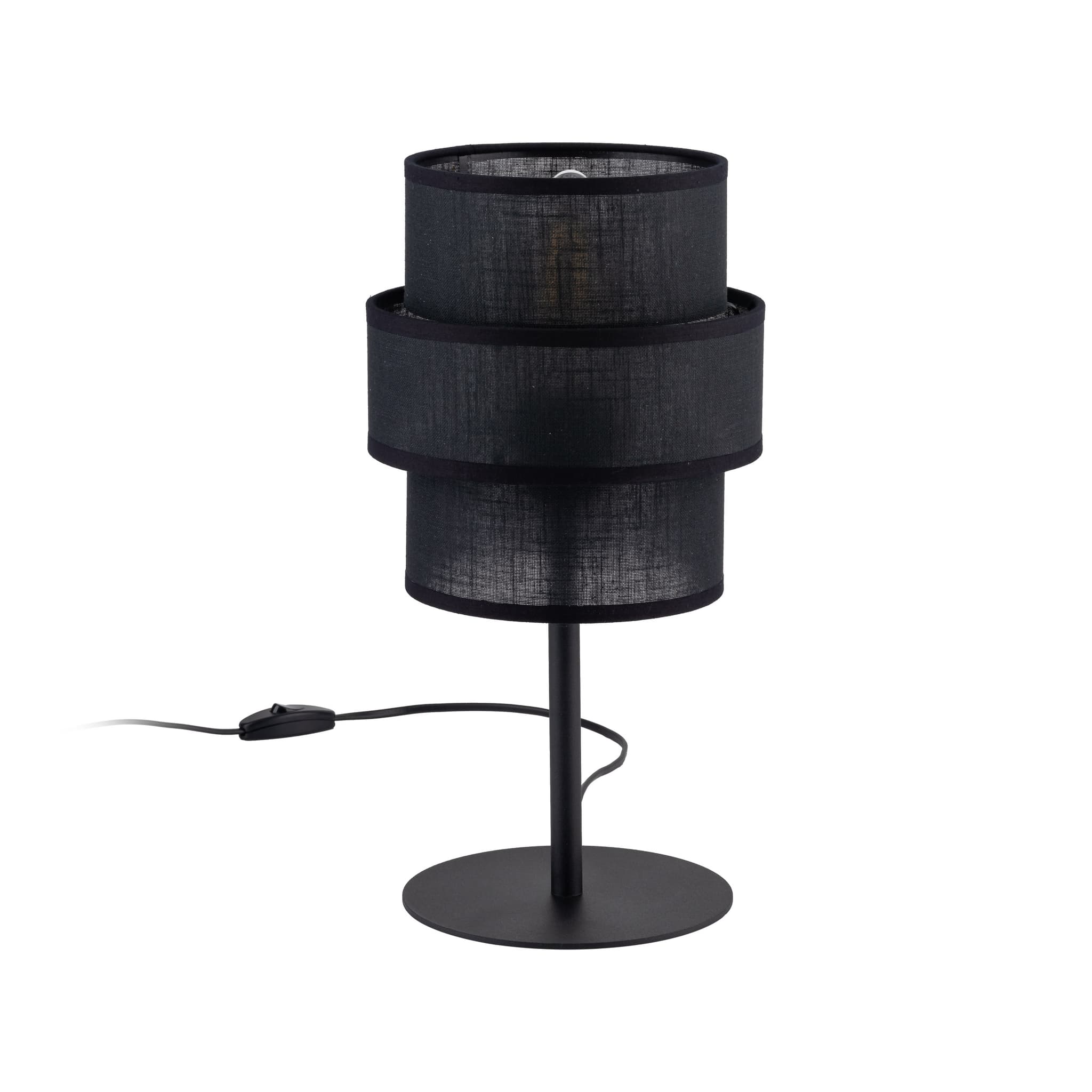 TK Calisto bordslampa - svart tyg och svart stål