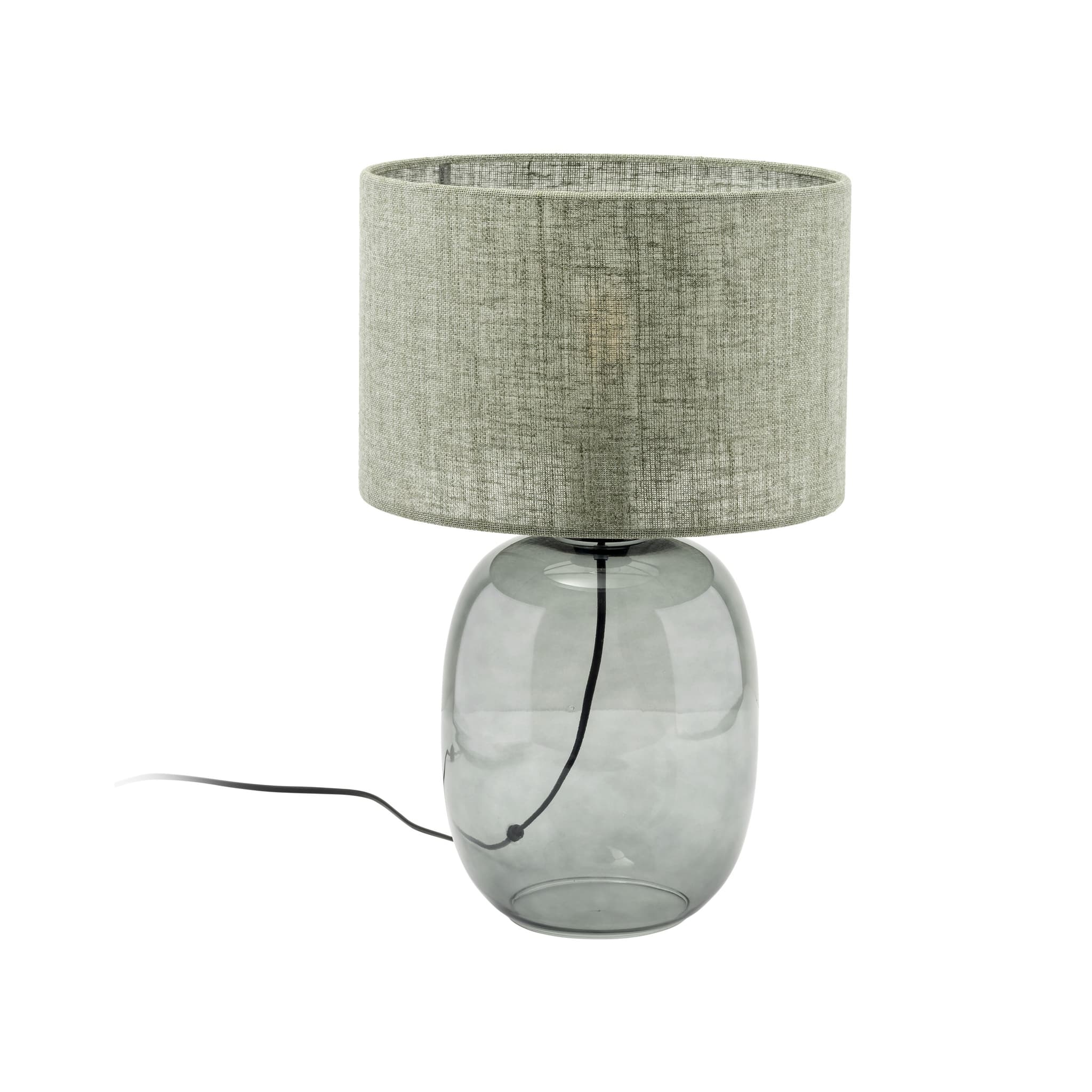 TK Melody bordslampa - grönt tyg och grafitglas