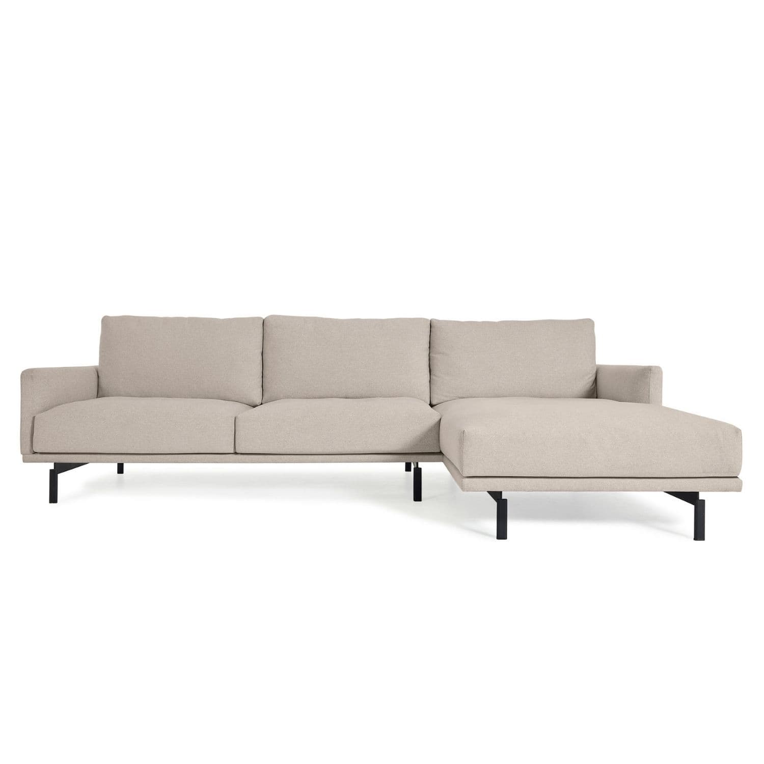 KAVE HOME Galene 3-sits Soffa, med Höger Schäslong - Beige Återvunna Fibrer och Järn