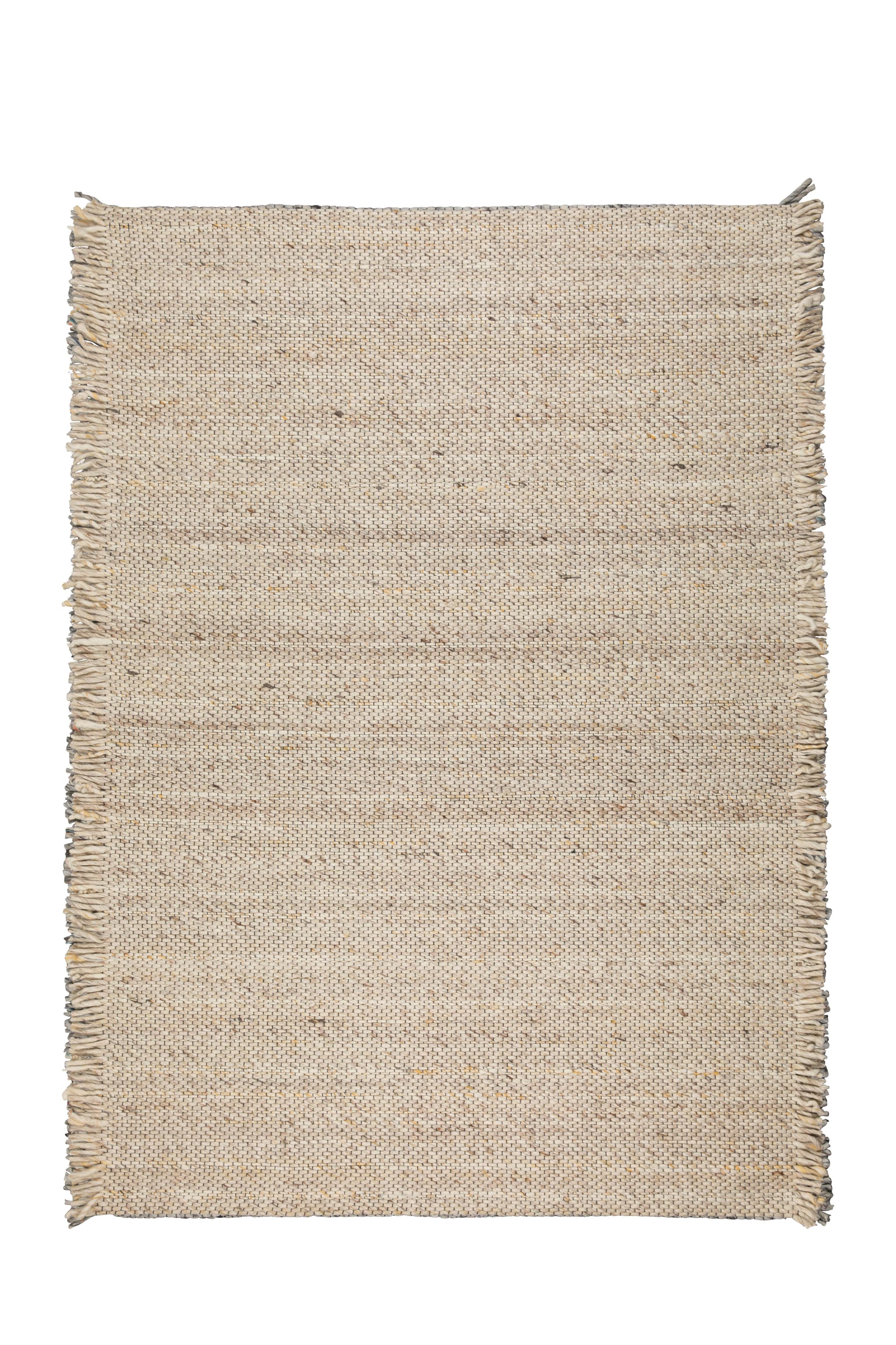 ZUIVER Frills matta, med fransar - beige gul ull (170x240)