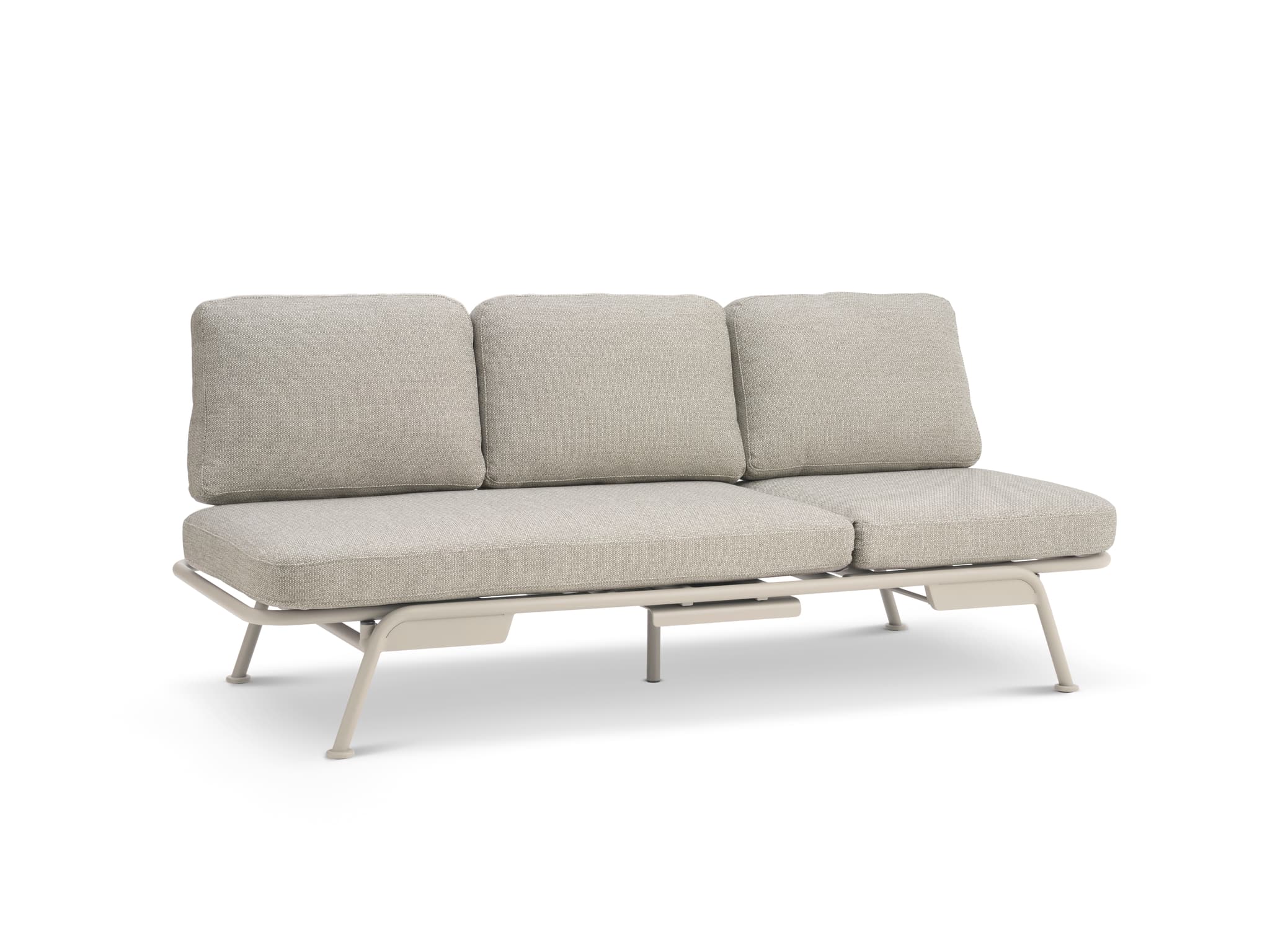 Santorini soffa, med kuddar - äkta tyg och äkta aluminium