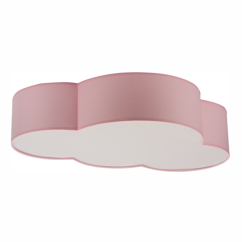 TK Sky barnlampa - pastellrosa tyg och vit plast