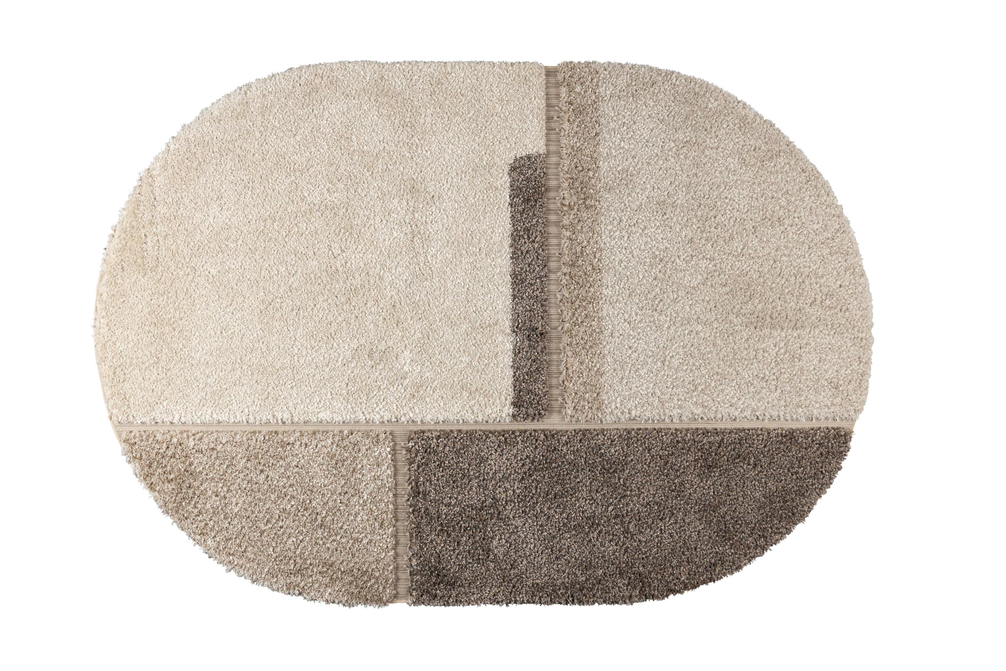 ZUIVER Zest matta, med mönster, oval - grå ull (160x230)
