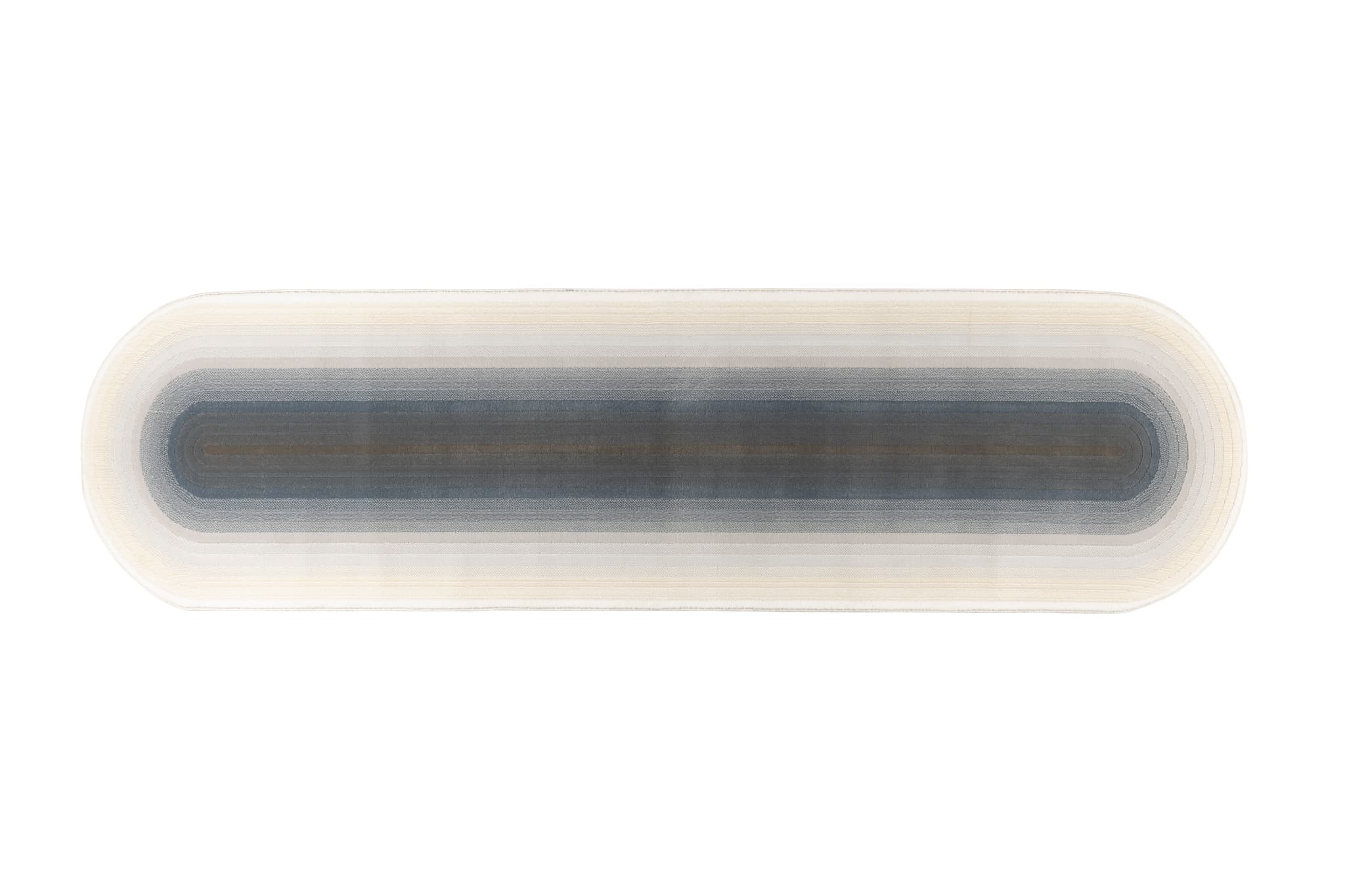 ZUIVER Olympic matta, med mönster, oval - blå decolan (67x245)