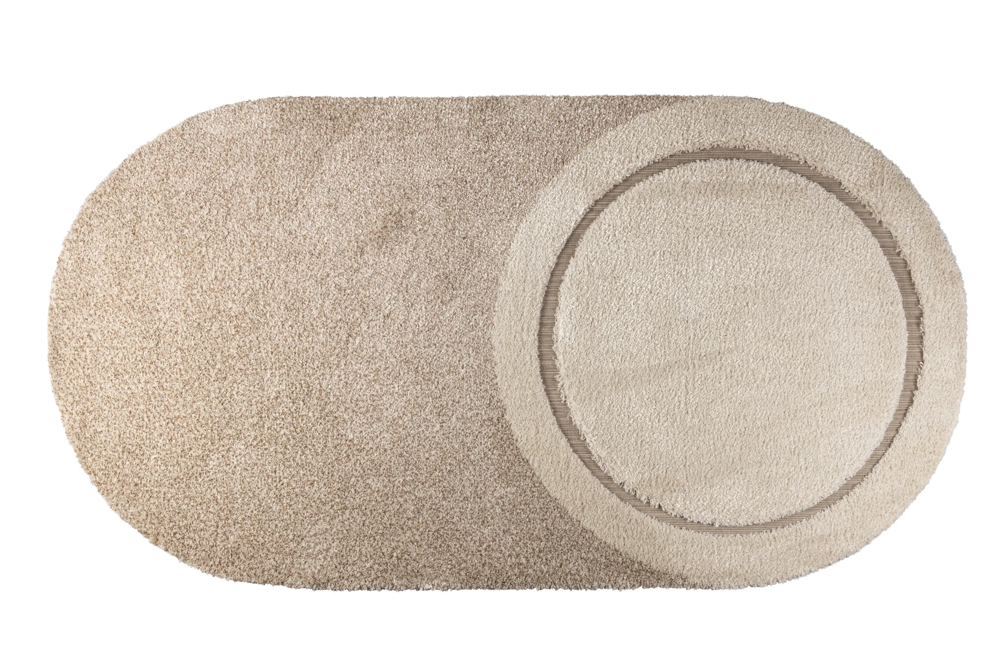 ZUIVER Spark matta, med mönster, oval - beige ull (160x300)