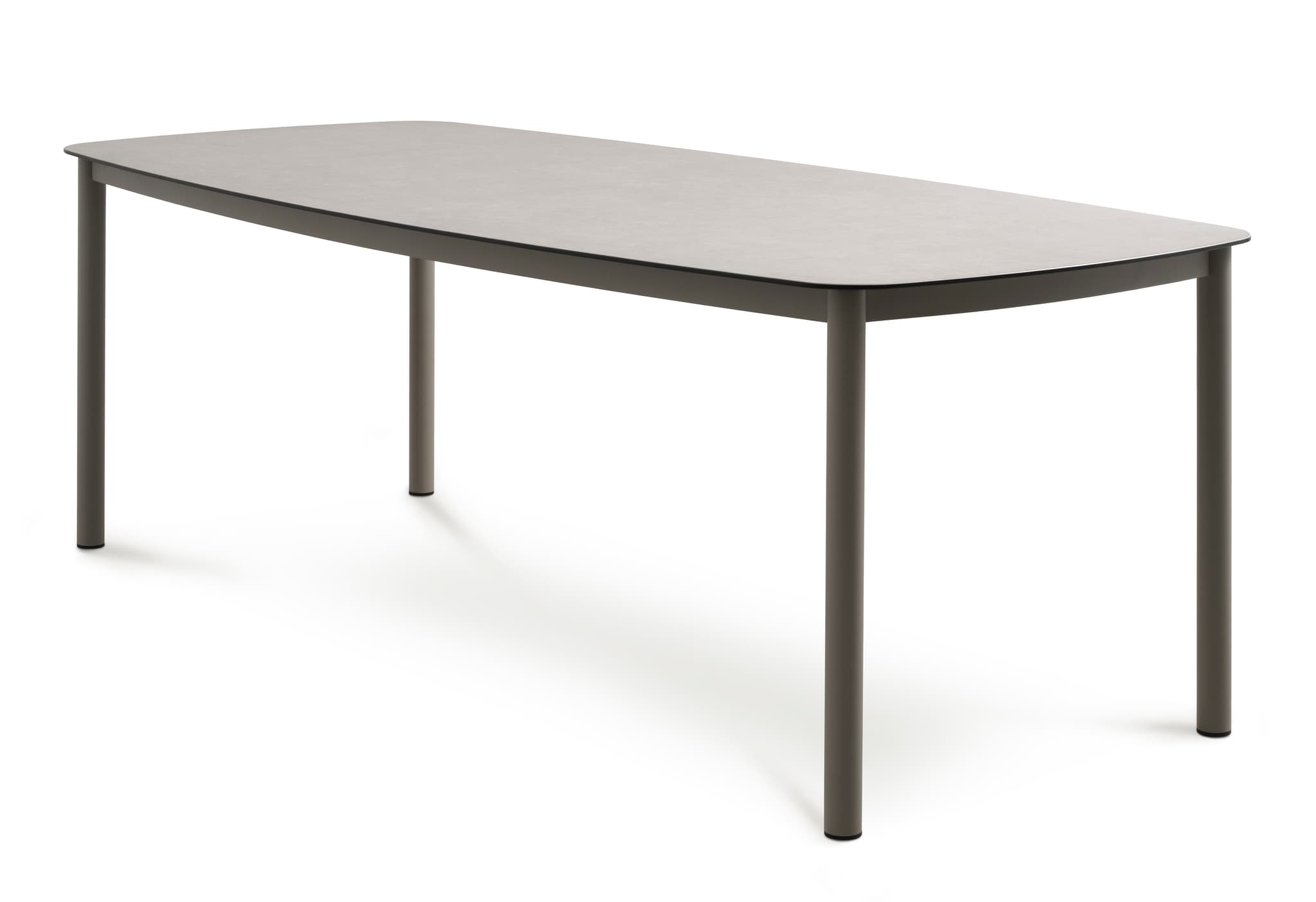 Kreta trädgårdsbord, rektangulärt - sandfrostat glas och sandaluminium (220x100)