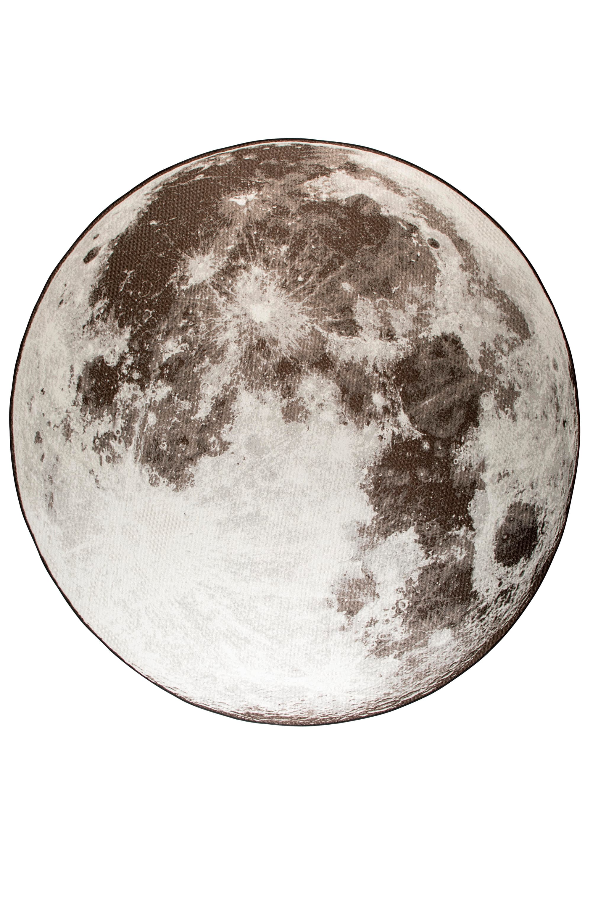 ZUIVER Moon utomhusmatta, m mönster, rund - stengrå decolan (280)