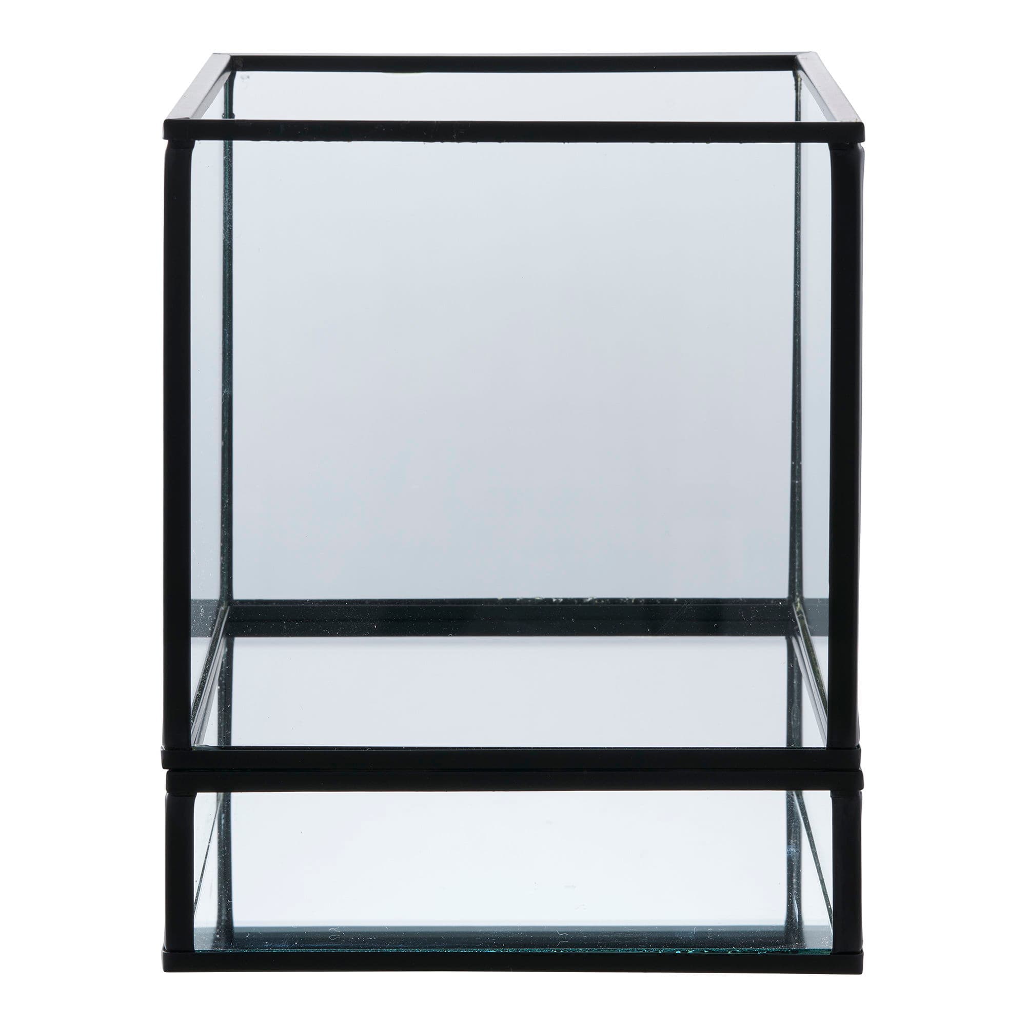 HOUSE NORDIC Hurricane ljusstake - glas och svart metall (12x15)