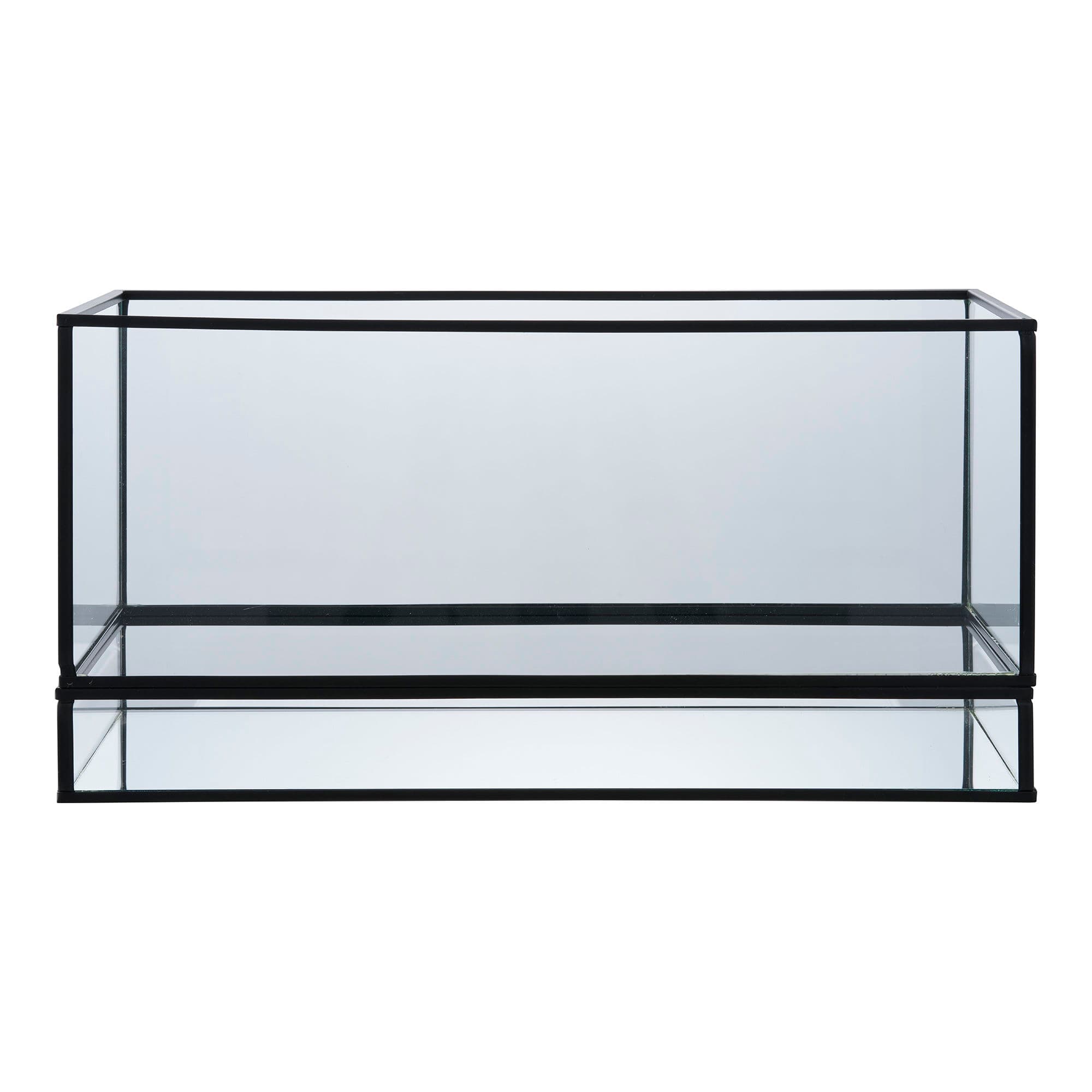 HOUSE NORDIC Hurricane ljusstake - glas och svart metall (30x12x15)