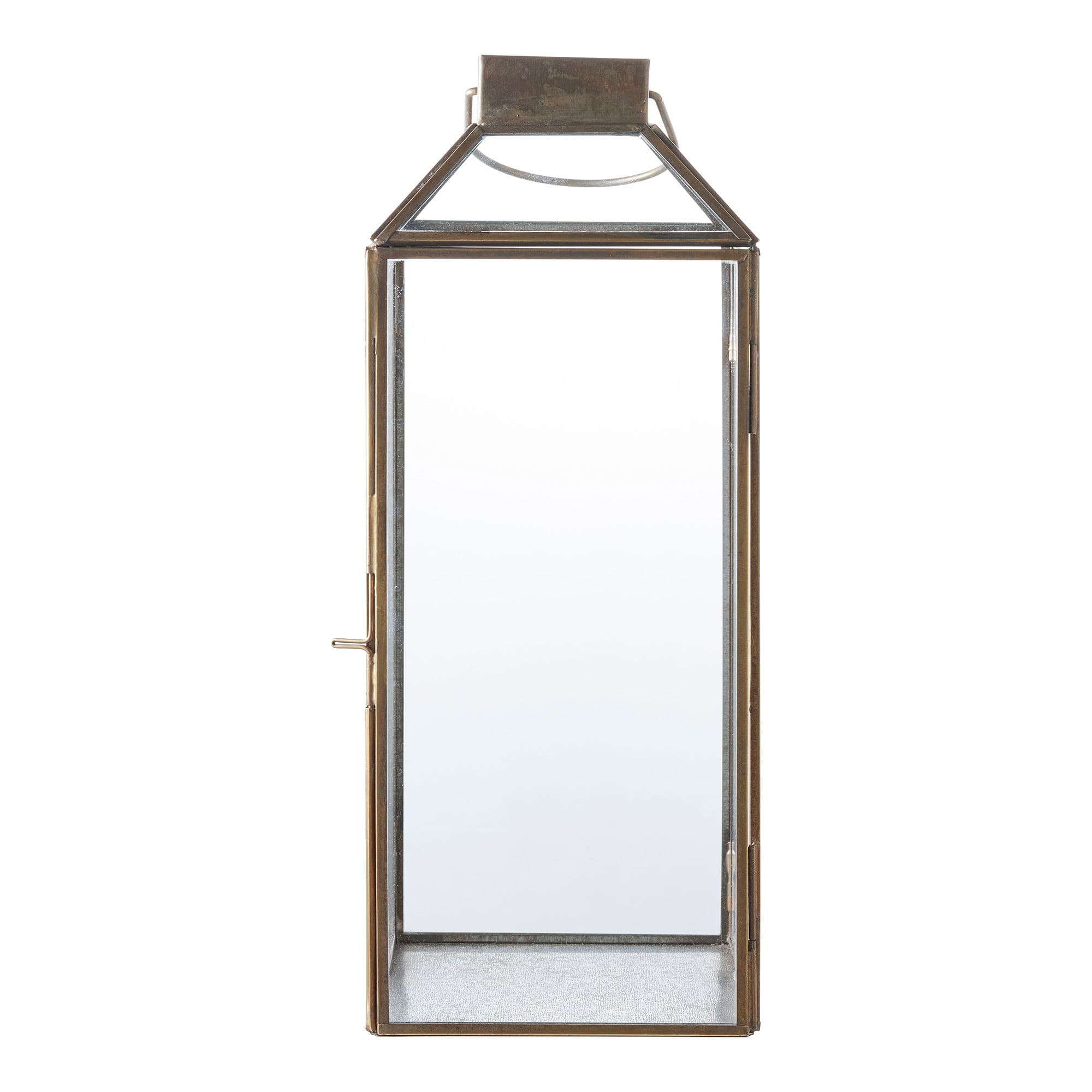 HOUSE NORDIC Mysore lykta, med handtag - glas och metall i antik mässingsliknande design