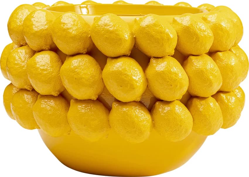 KARE DESIGN Deco Citronjuice blomkruksköljare, rund - gul polysandsten (Ø34)