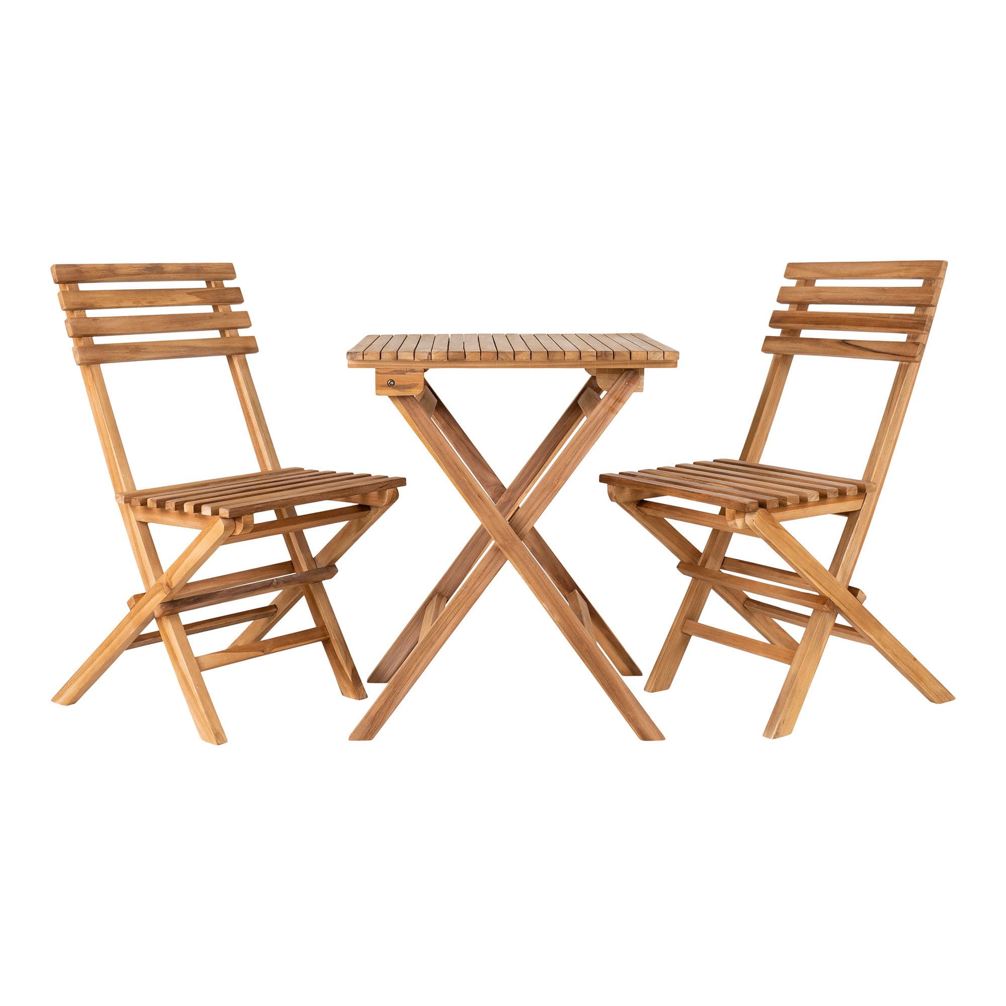 HOUSE NORDIC Caféset, 2 stolar och 1 bord, teak, natur