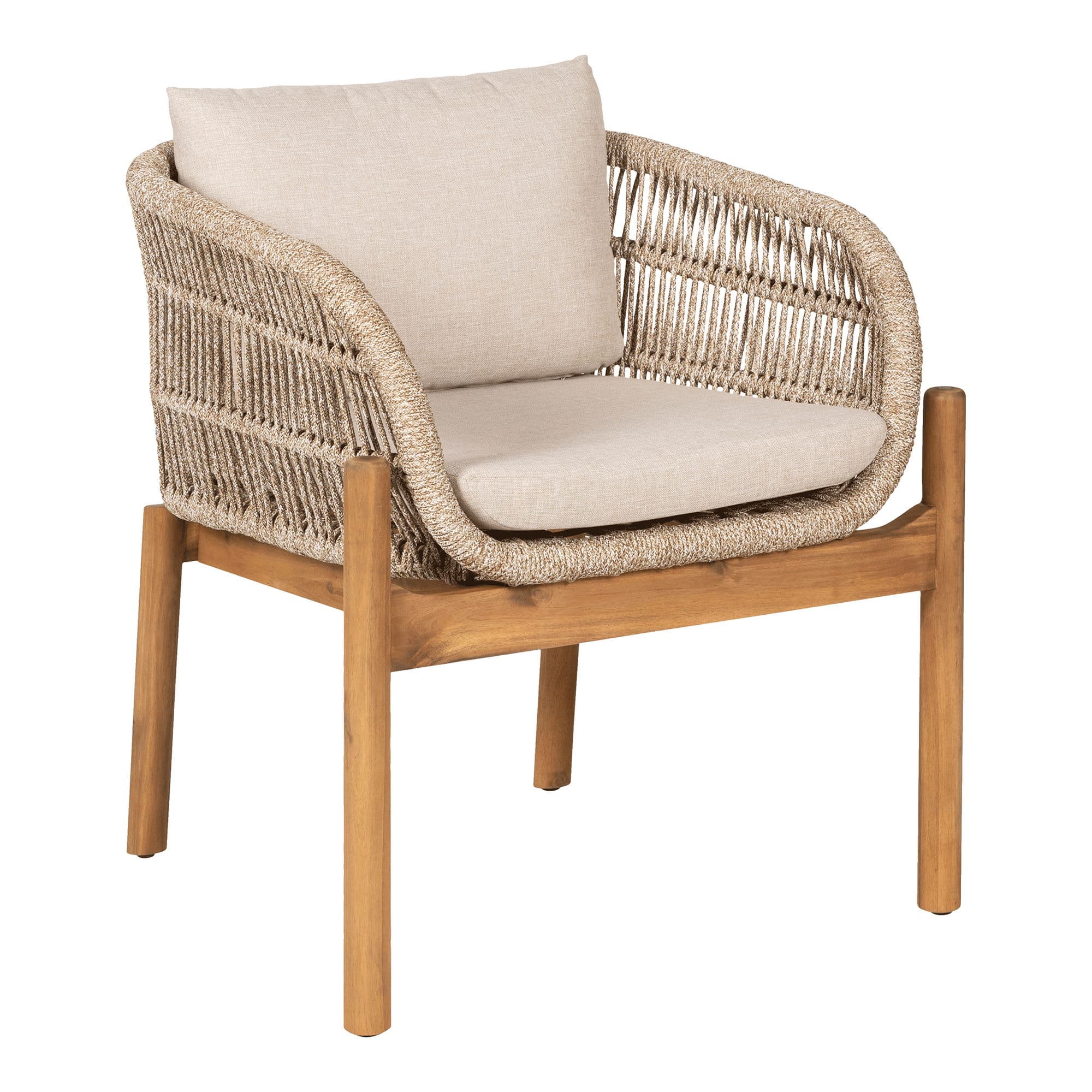 HOUSE NORDIC Terracina matstol - Matstol, akacia, beige, inkl. dyna