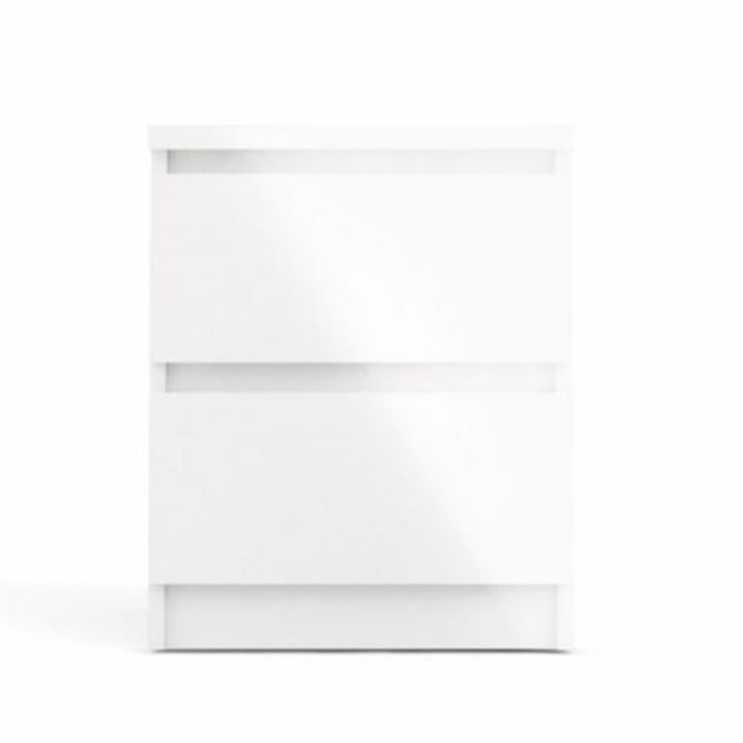 TVILUM Naia sängbord, med 2 lådor - vit spånskiva och plast (40,4x50)