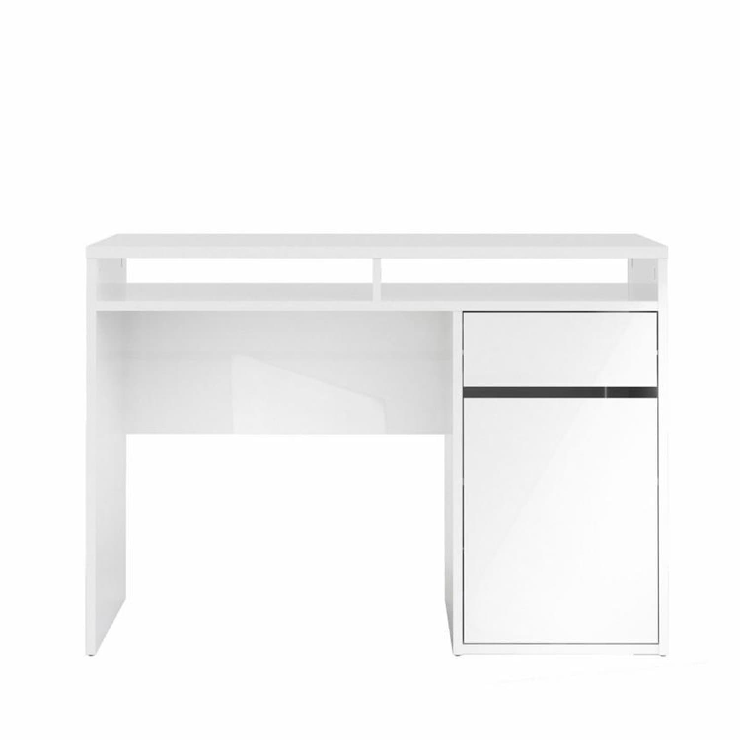 TVILUM Function Plus Skrivbord, med 1 Lucka, 2 Fack och 1 Låda - Vitt Folie och Plast (110,2 x 48.2 cm)