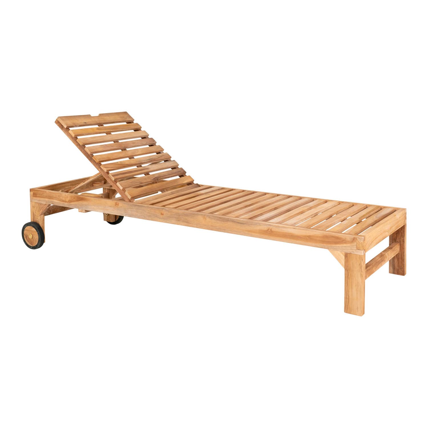 HOUSE NORDIC Andorra Teak Solcellsbil - Naturlig Teak (200 x 62 cm)