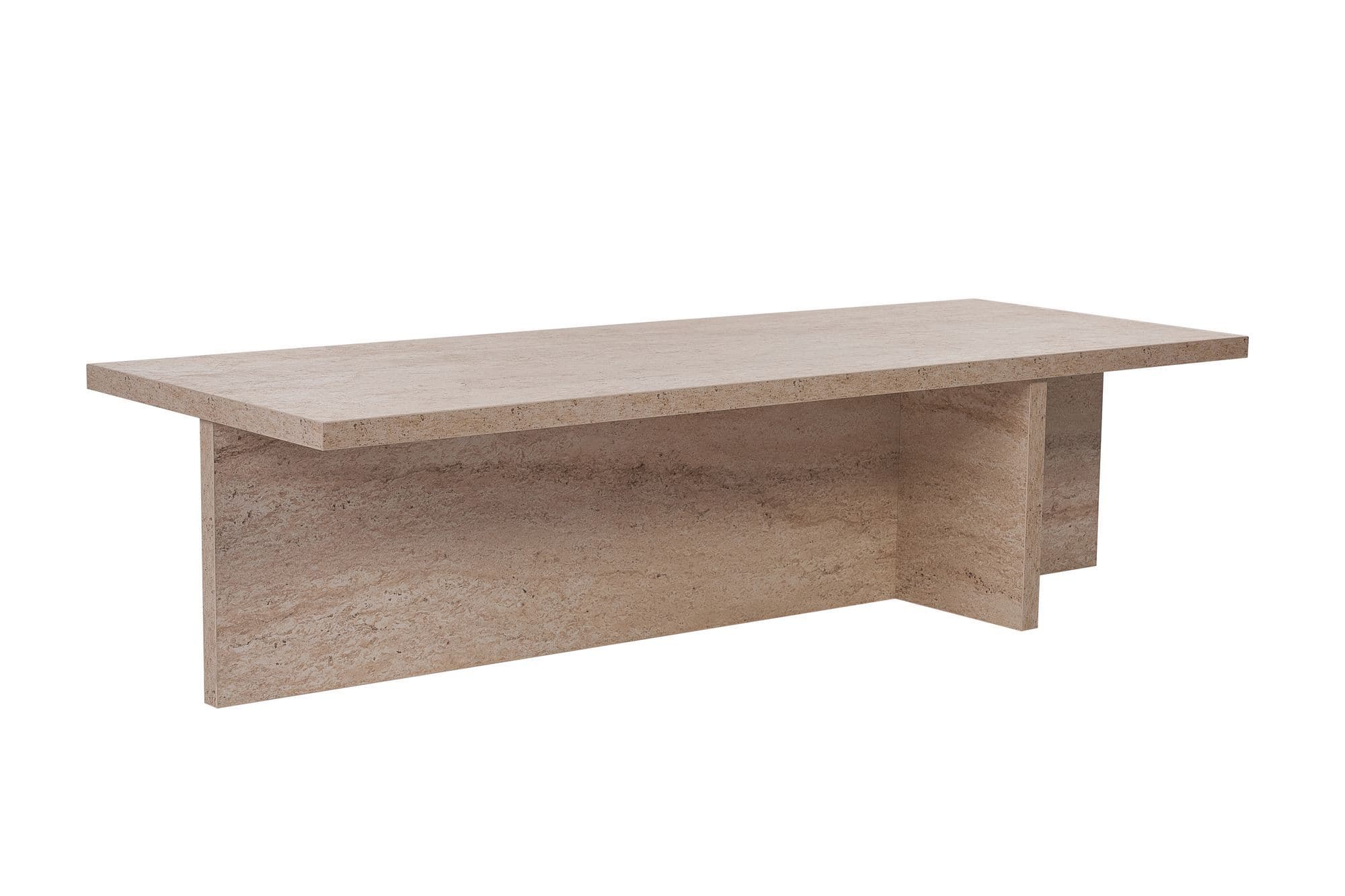 NORDVÄRK Harbor soffbord, rektangulärt - travertin melamin (120x45)