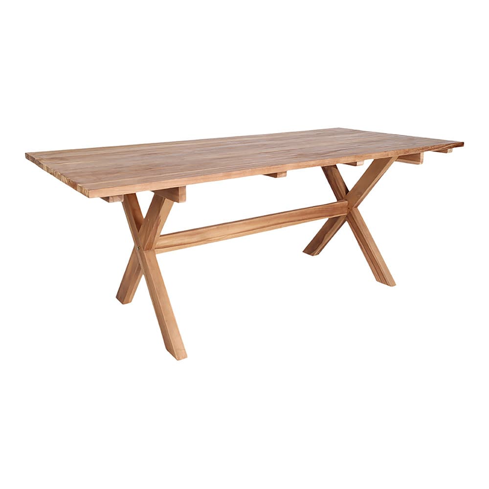 HOUSE NORDIC Murcia Matbord med Korsade Ben - Naturlig Återvunnen Teak, Rektangulärt (200 x 90 cm)