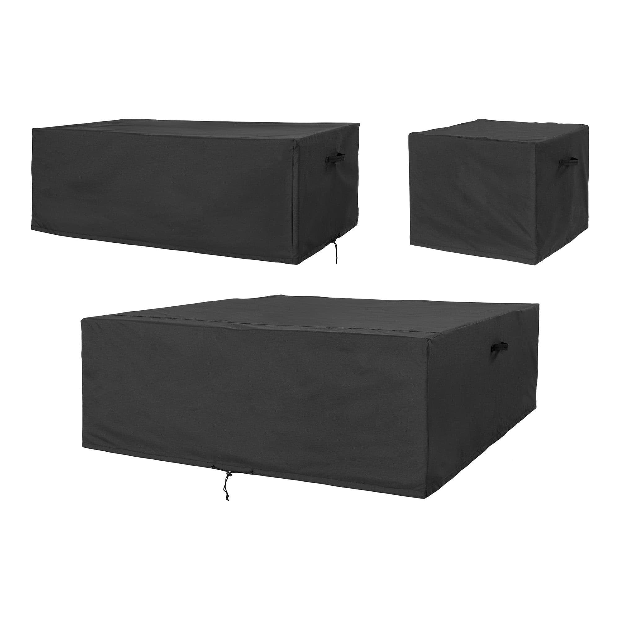 HOUSE NORDIC Lyxöverdrag för modulsats, 210g/m2 600D polyester PU-behandlad, vattentät, svart, set om 3