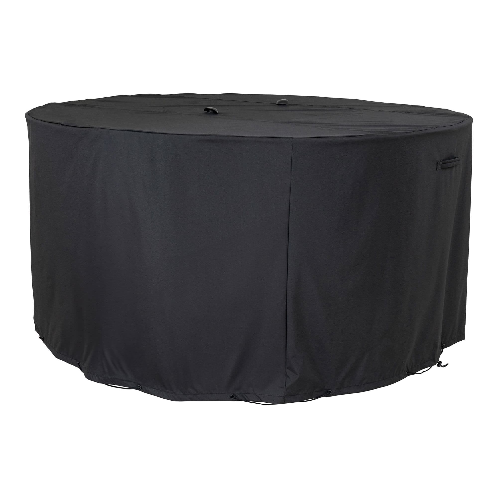 HOUSE NORDIC Lyxöverdrag för runt bord 180 cm med 4 stolar, 210g/m2 600D polyester PU behandlad, vattentät, svart