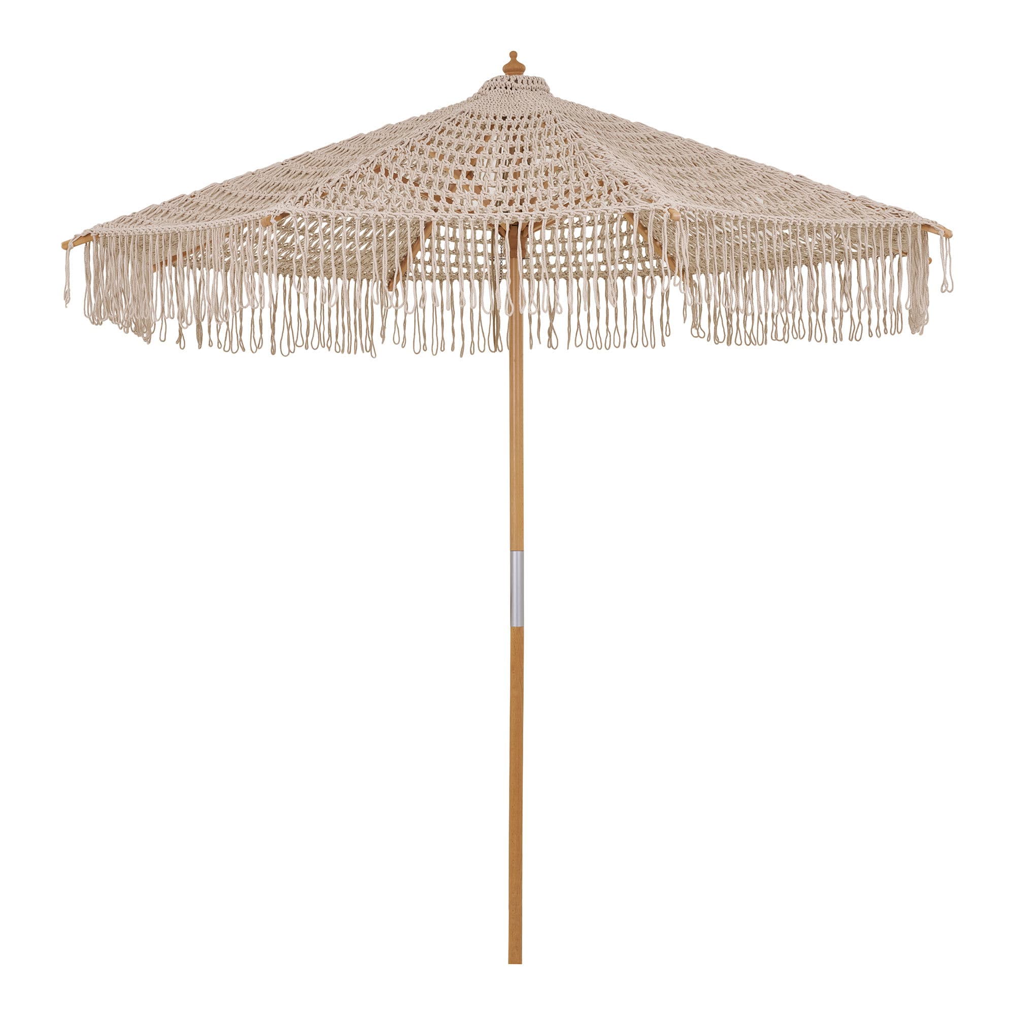 HOUSE NORDIC Martos Virkat Parasoll - Parasoll, bomull, träpinne, beigeø250 cm