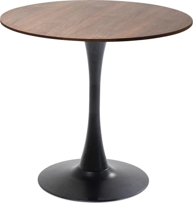KARE DESIGN Schickeria matbord, runt - valnötsfärgat laminat och svart stål (Ø80)