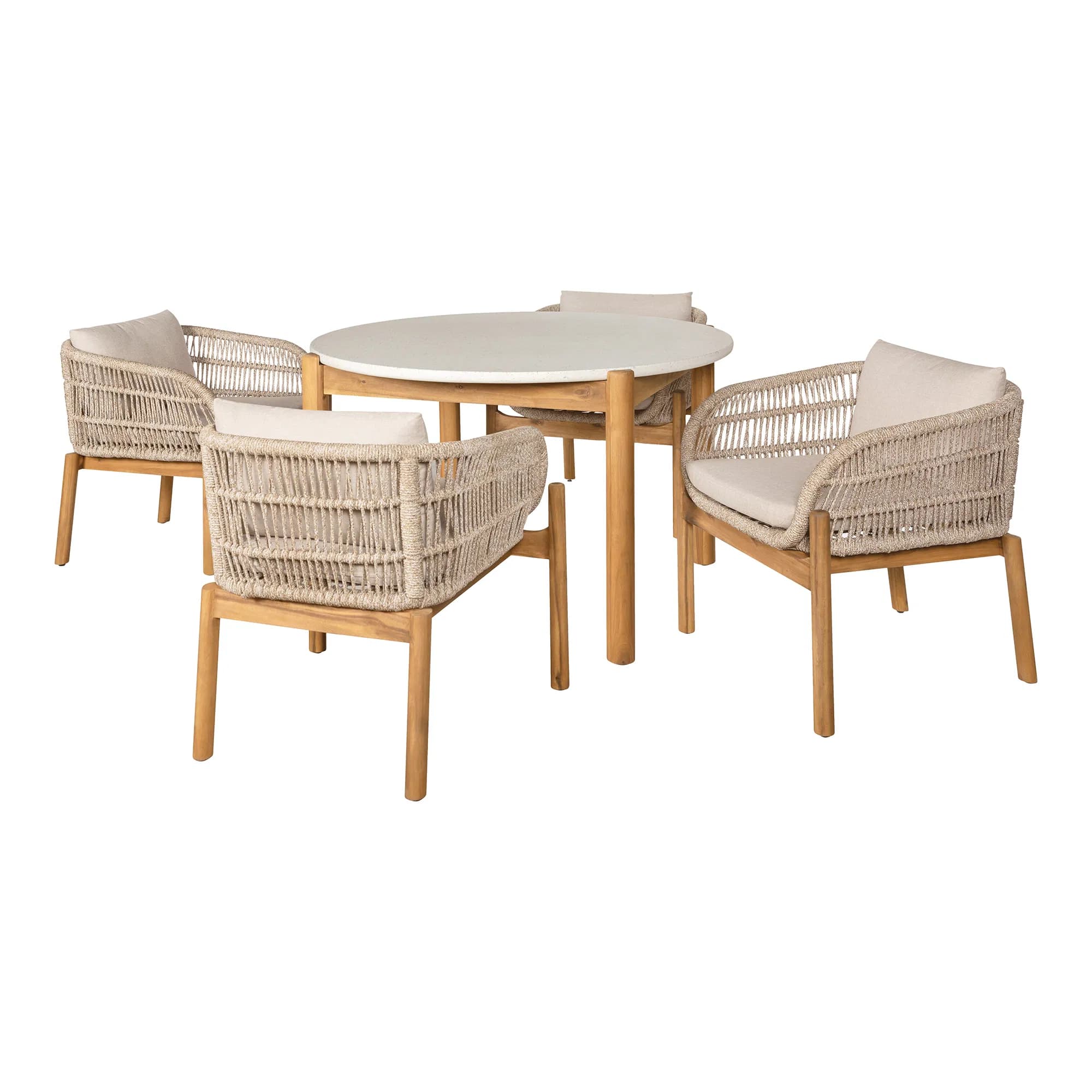HOUSE NORDIC Terracina trädgårdsmöbelset - Matbord och 4 matstolar