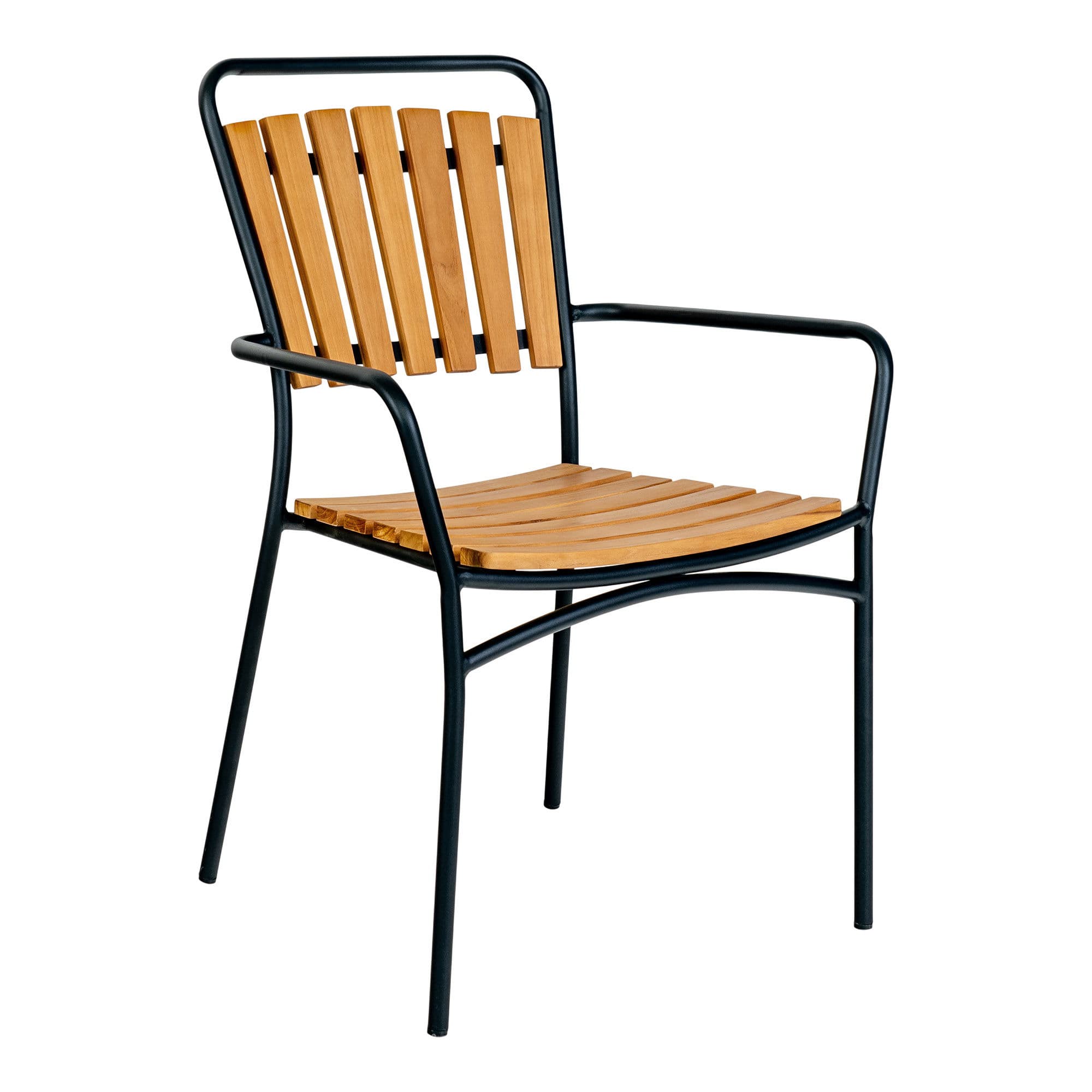 HOUSE NORDIC Matbordsstol, teak med svart ram