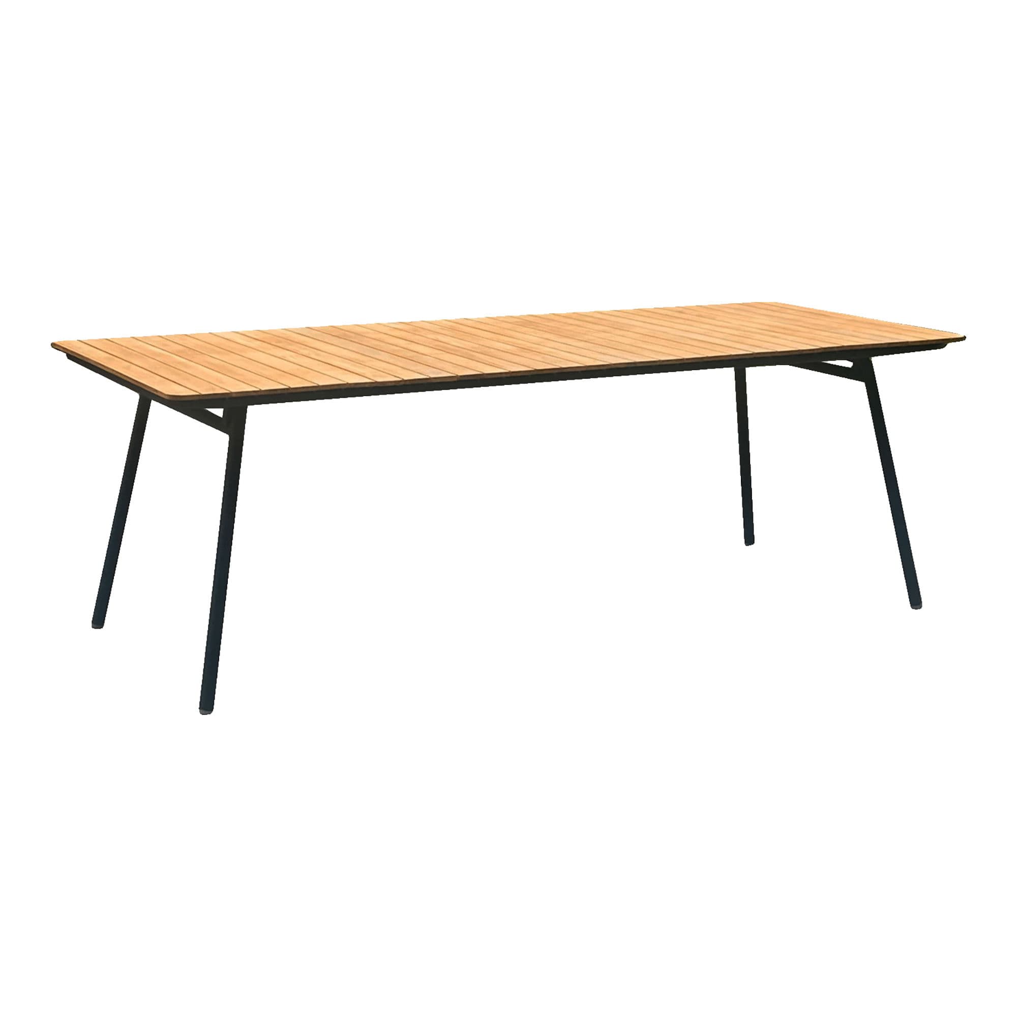 HOUSE NORDIC Cleveland matbord - Matbord, teakskiva, natur, svarta ben 90x220 cm