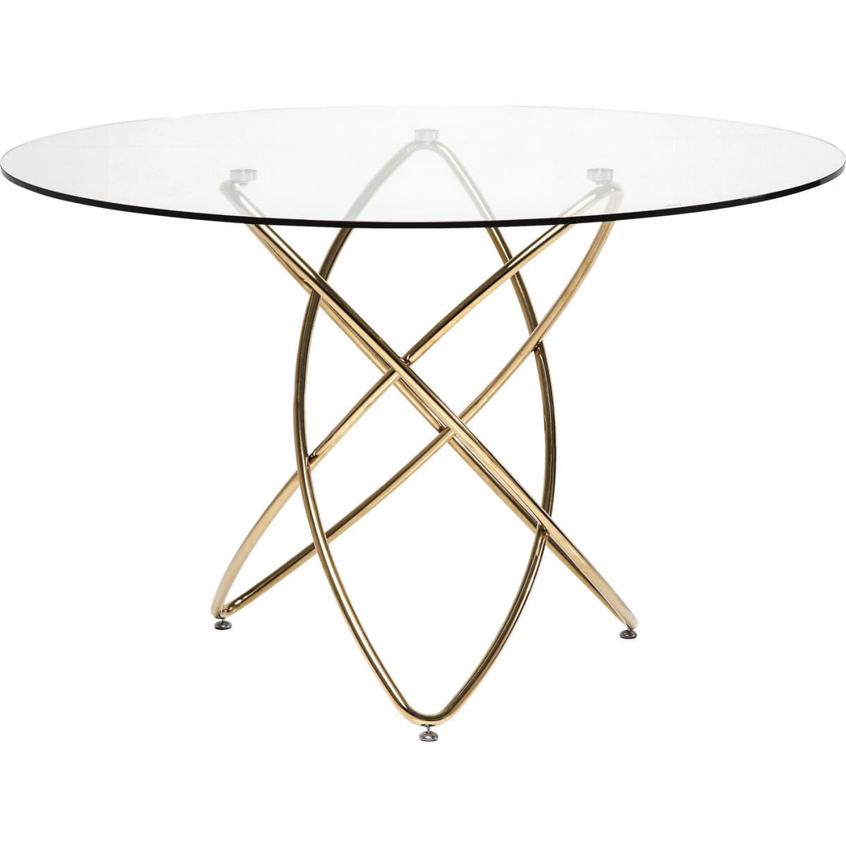 KARE DESIGN Runt Molecular Guld Matbord - Klarglas och Guldstål (Ø 120 cm)