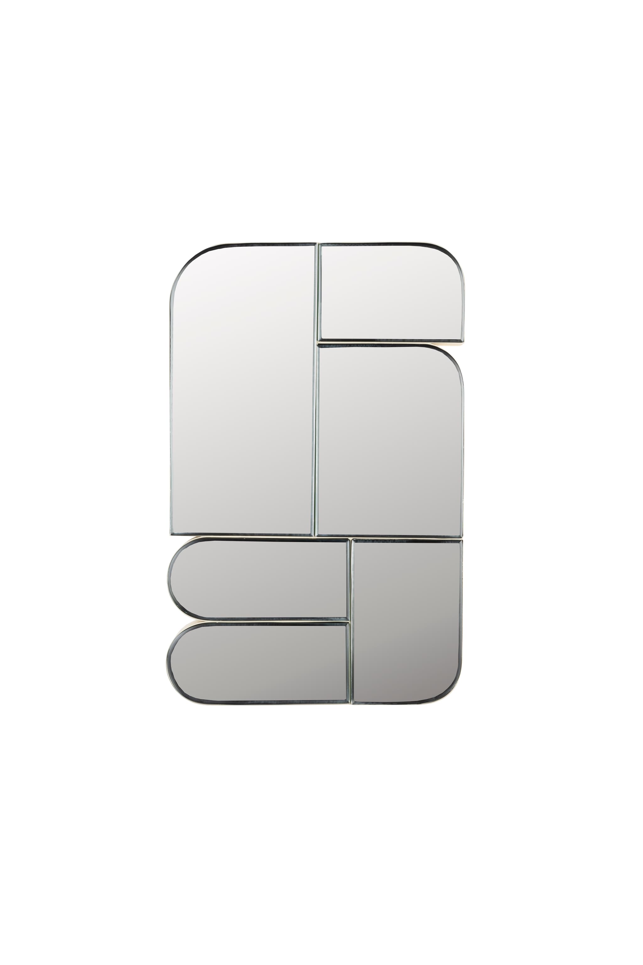 ZUIVER Glamour väggspegel, rektangulär - spegelglas och beige metall (45x70)
