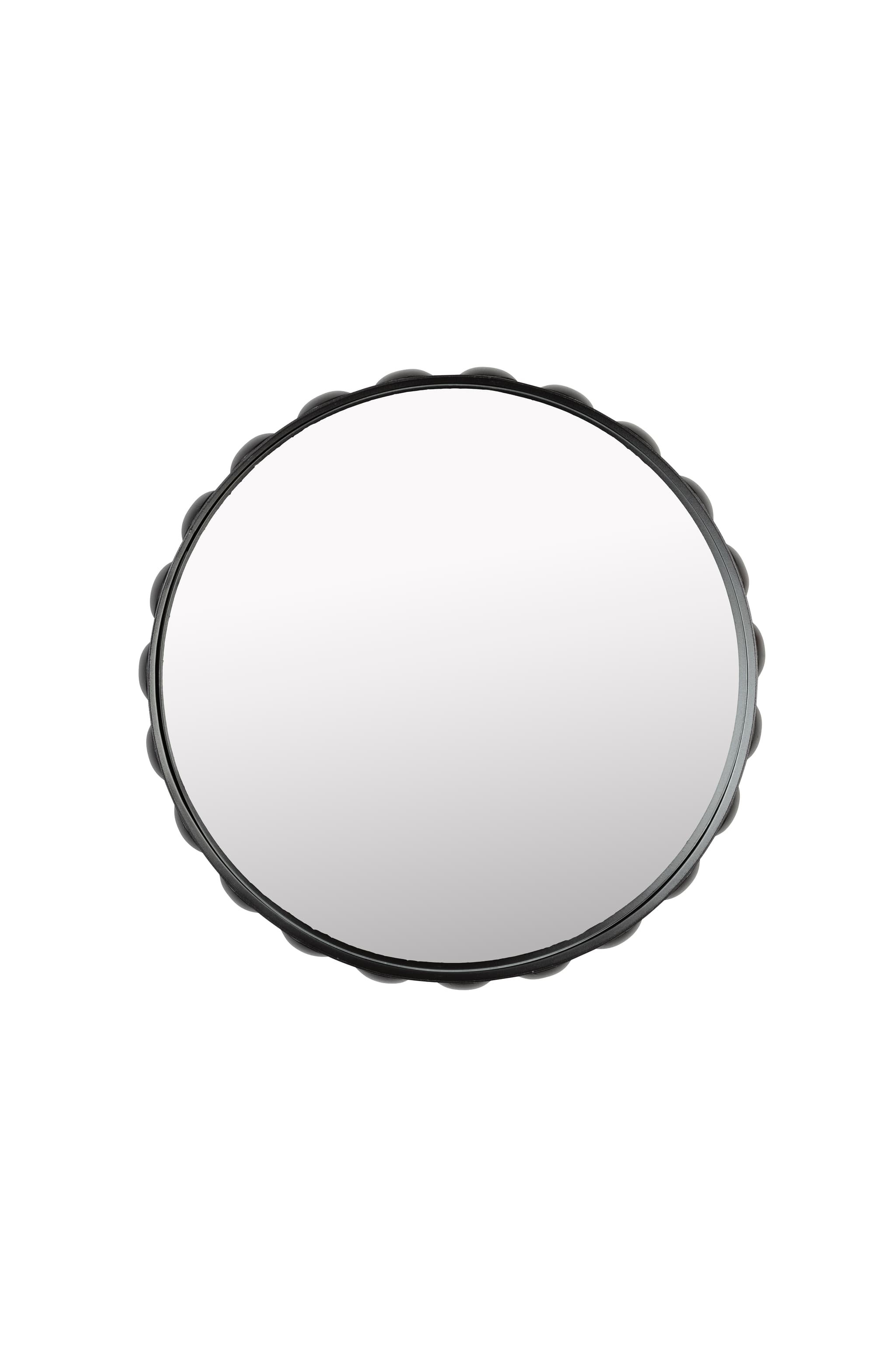 ZUIVER Bubbles väggspegel, rund - spegelglas och mörkbrunt järn (Ø50)