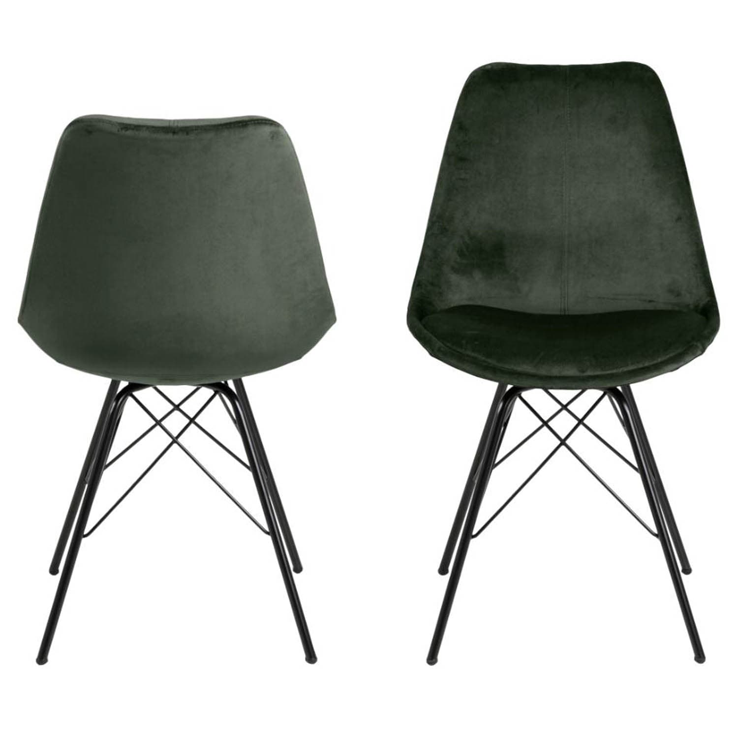 ACT NORDIC Eris matbordsstol - grön polyester och svart metall